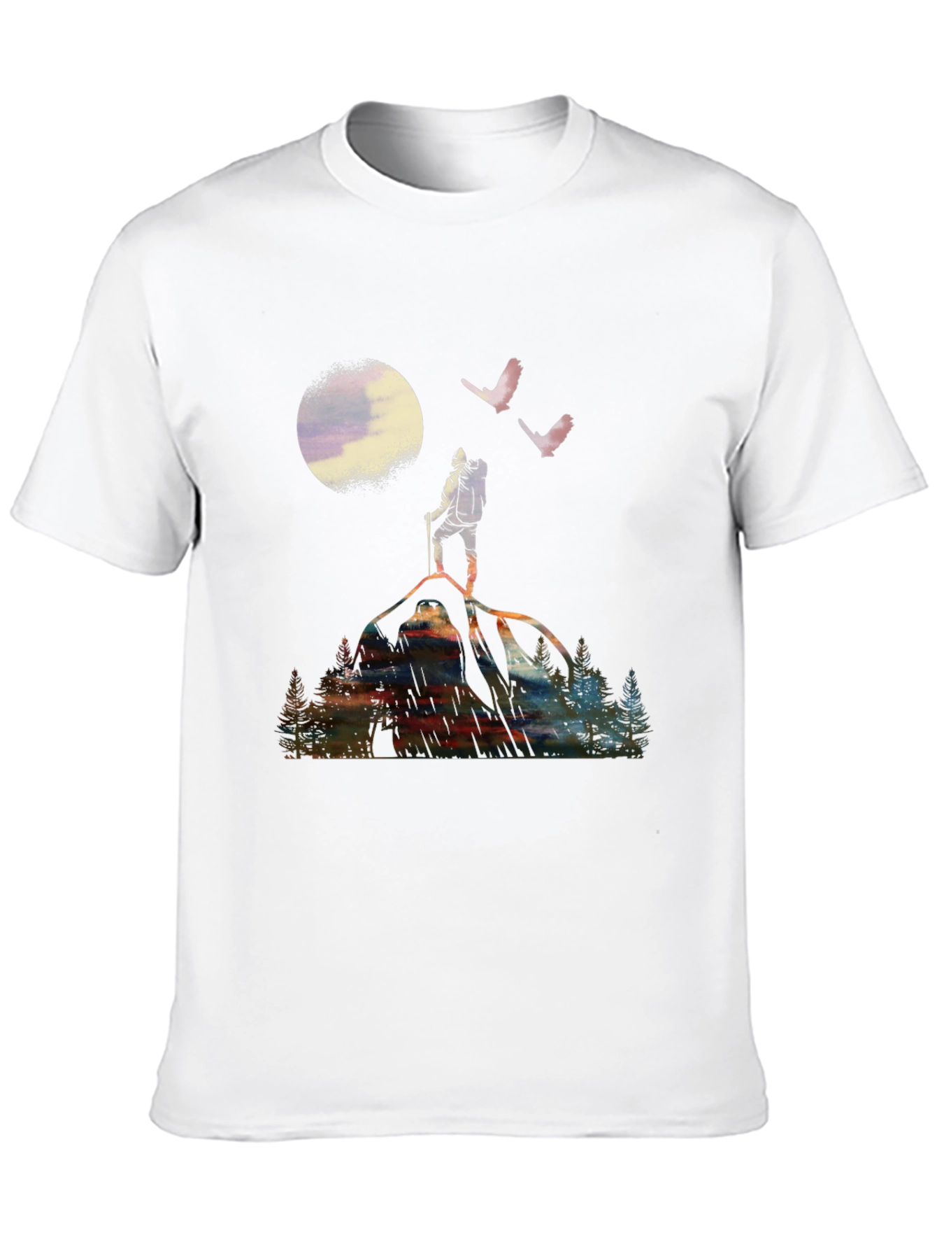 Mountain Hiker Graphic Tee - Black Cotton T-Shirt