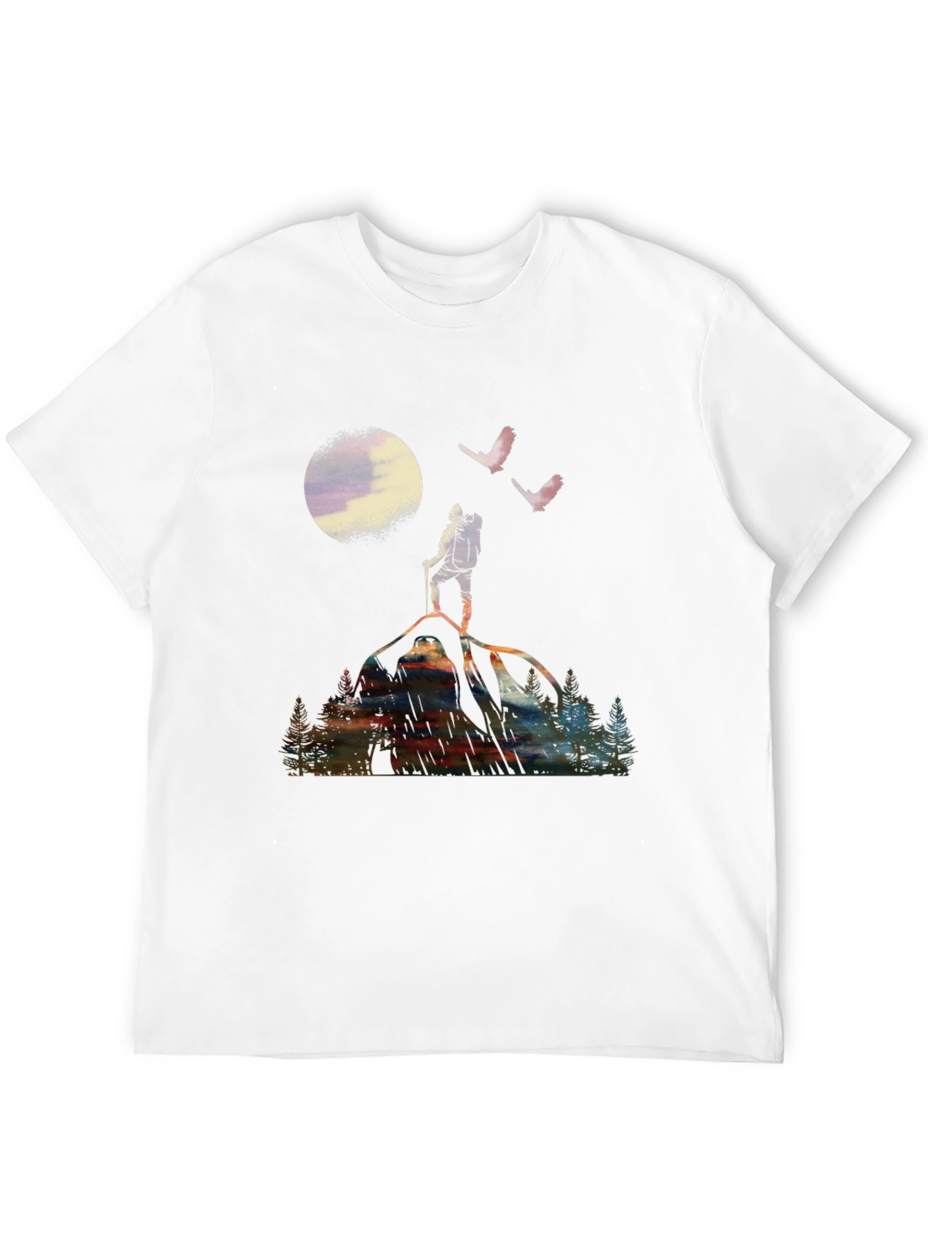 Mountain Hiker Graphic Tee - Black Cotton T-Shirt