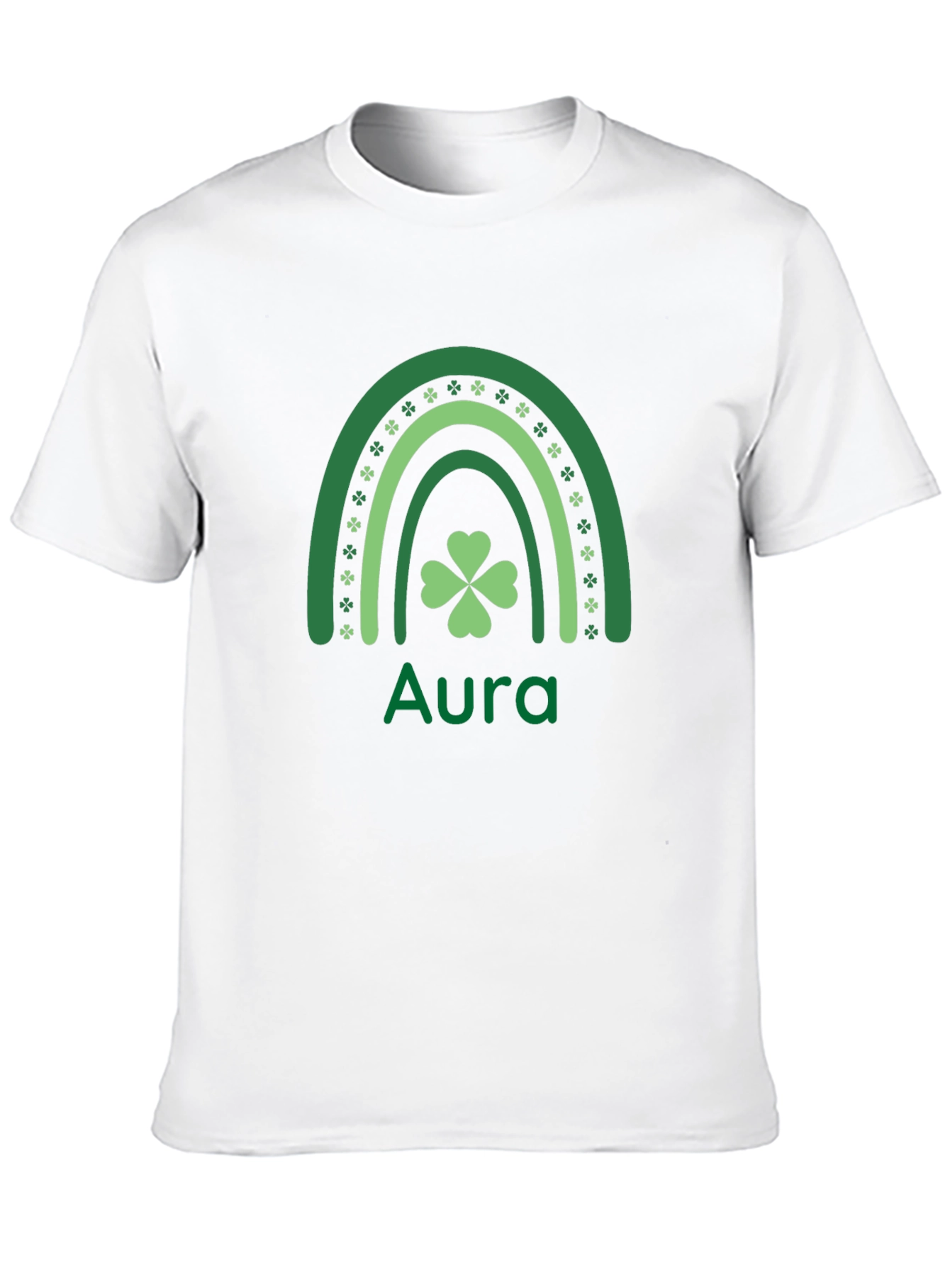 St. Patricks Day Aura Clover Rainbow T-Shirt