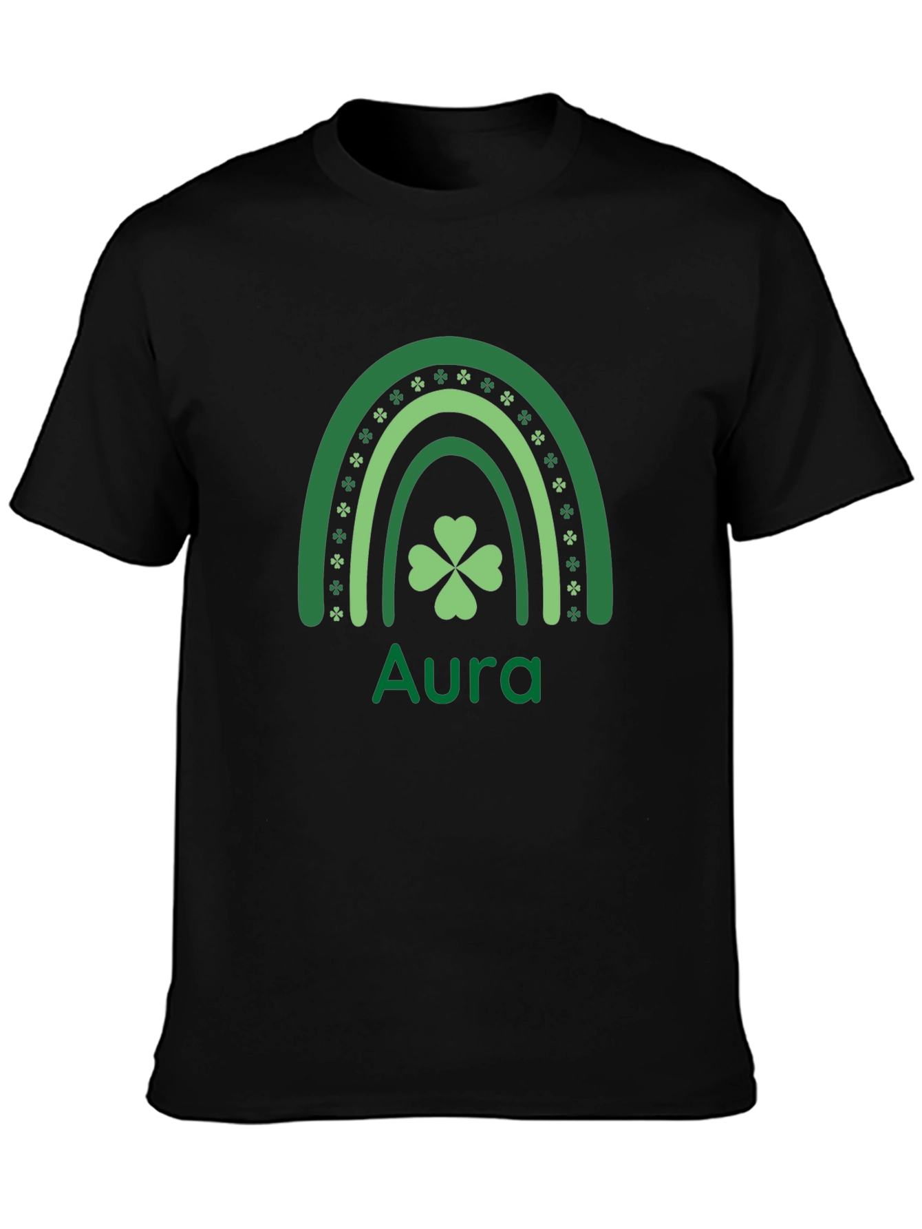 St. Patricks Day Aura Clover Rainbow T-Shirt