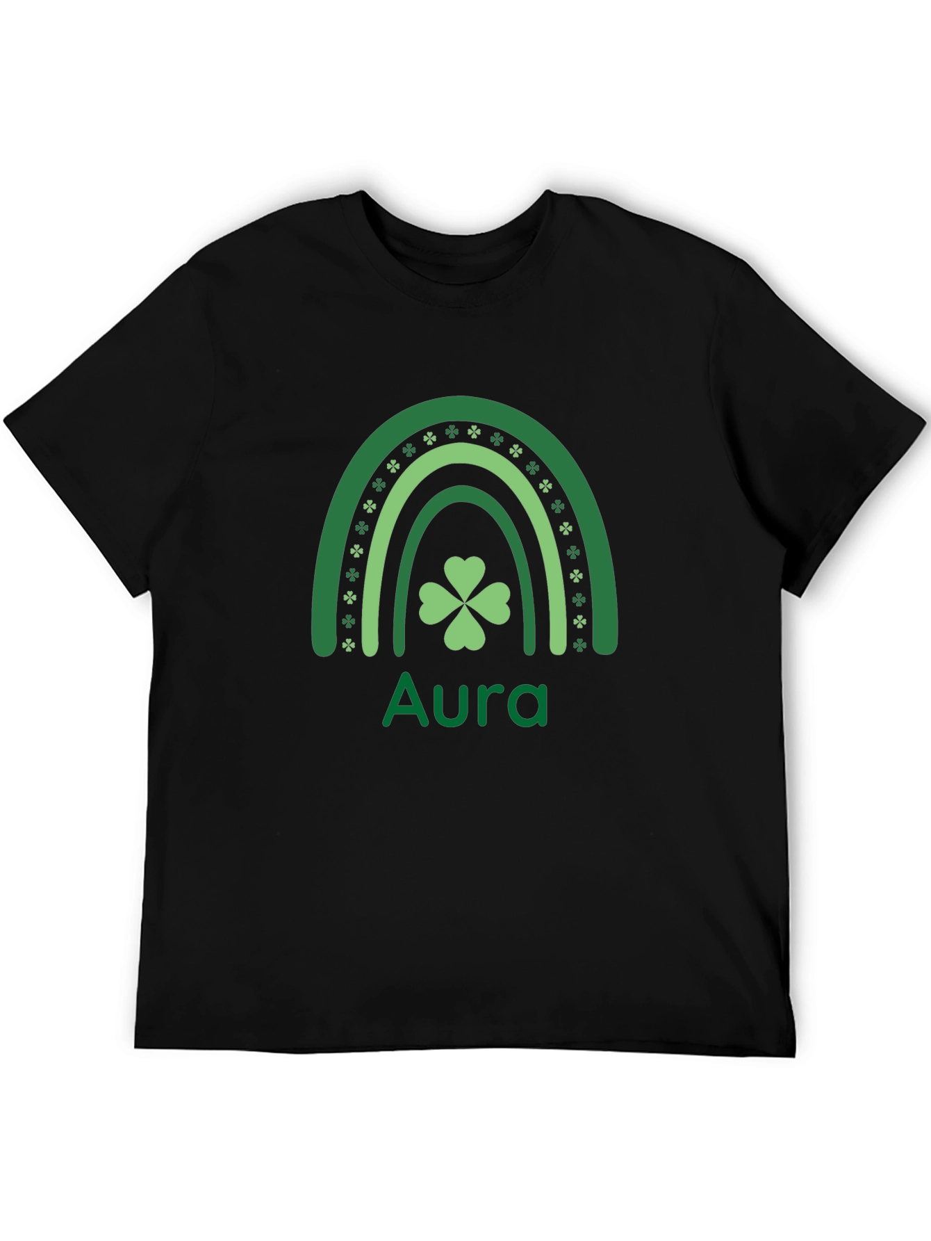St. Patricks Day Aura Clover Rainbow T-Shirt