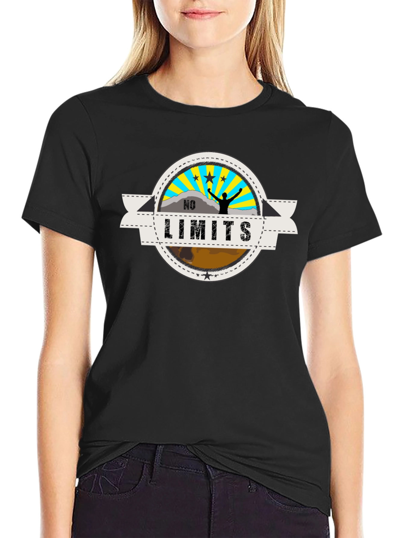No Limits Black Graphic Tee