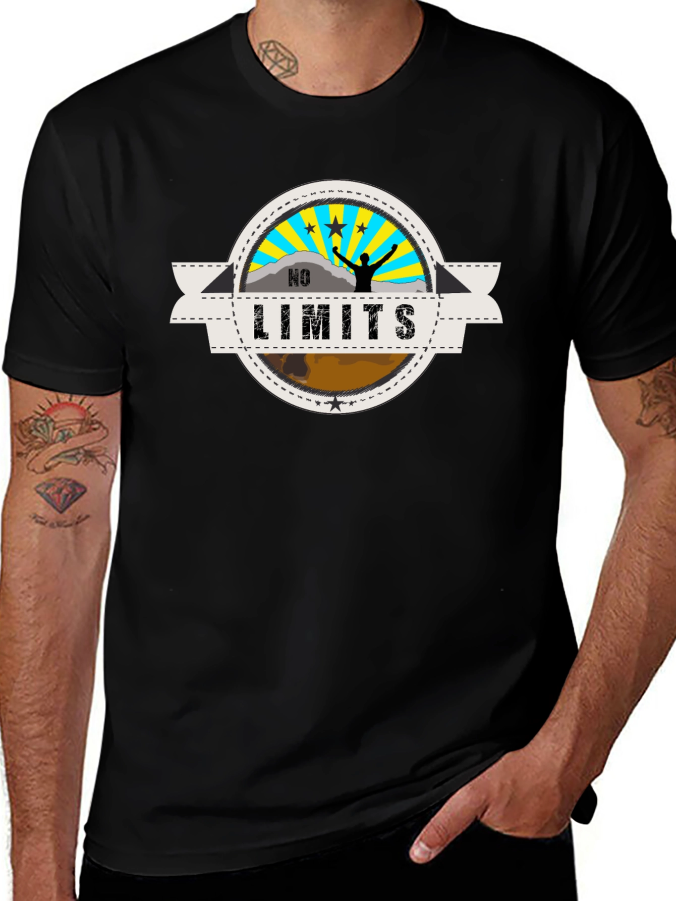 No Limits Black Graphic Tee