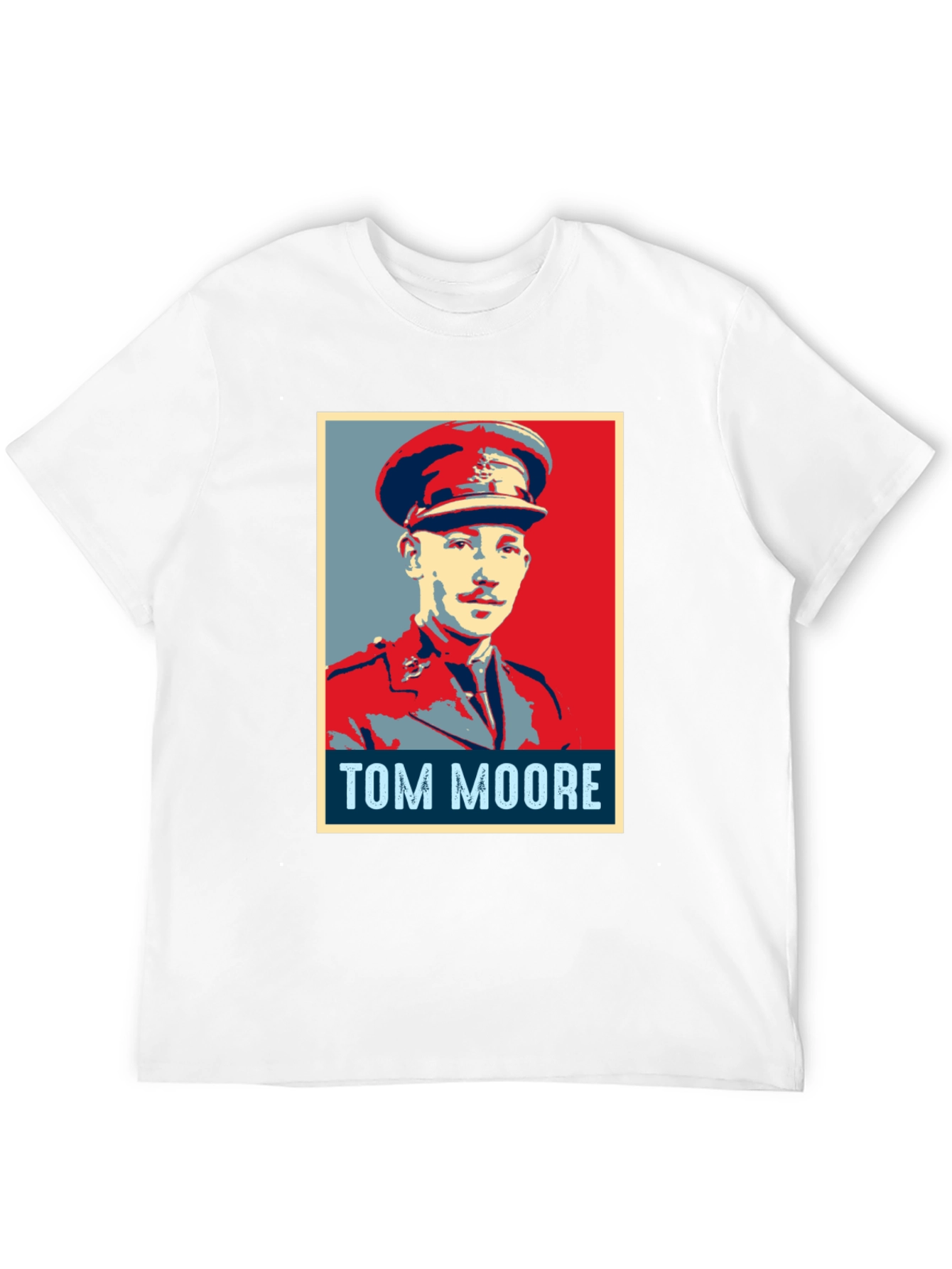 Tom Moore Portrait Graphic T-Shirt - Black