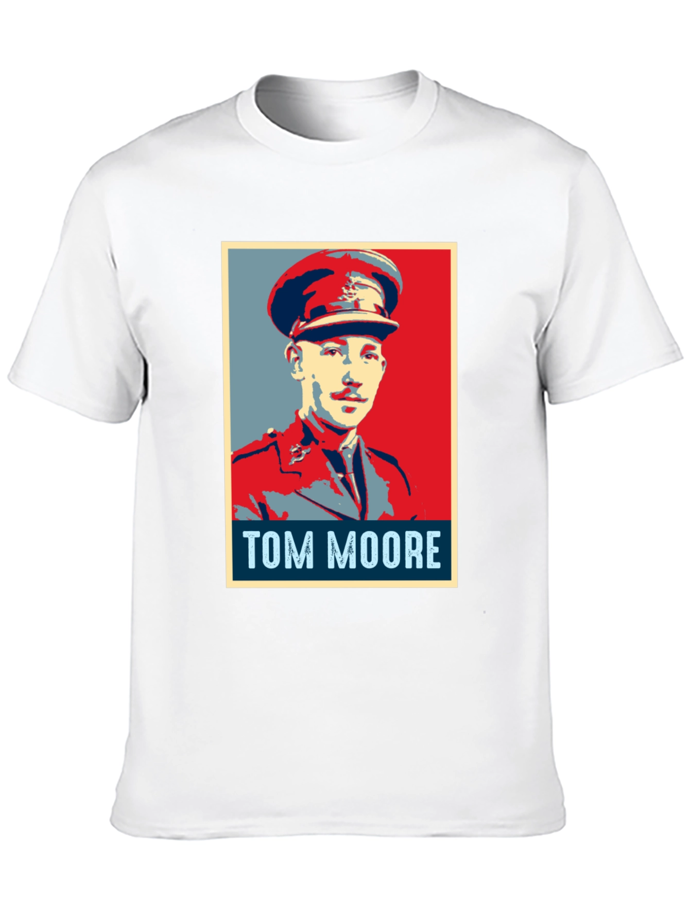 Tom Moore Portrait Graphic T-Shirt - Black