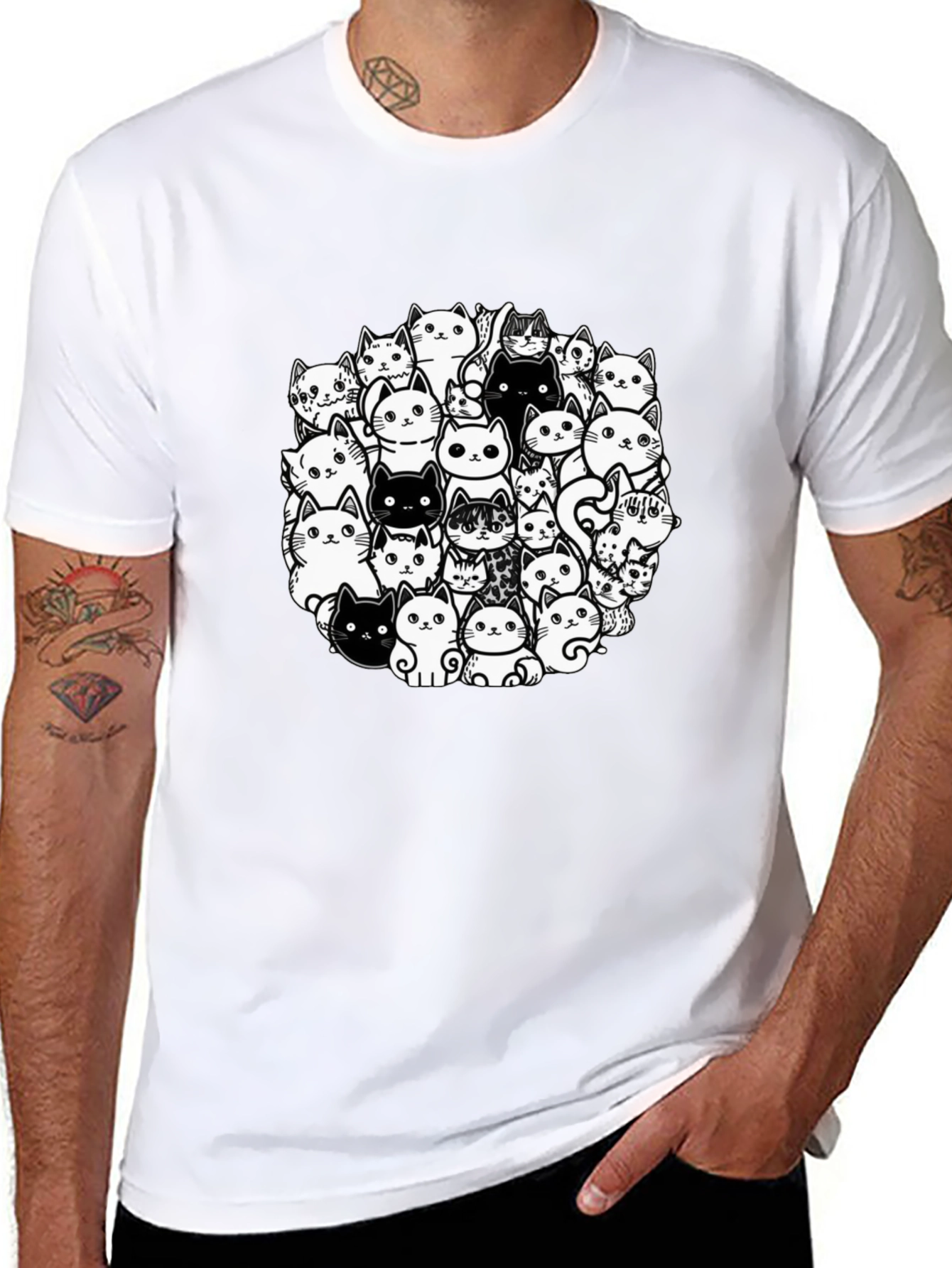 Cat Lover T-Shirt: Whimsical Feline Design
