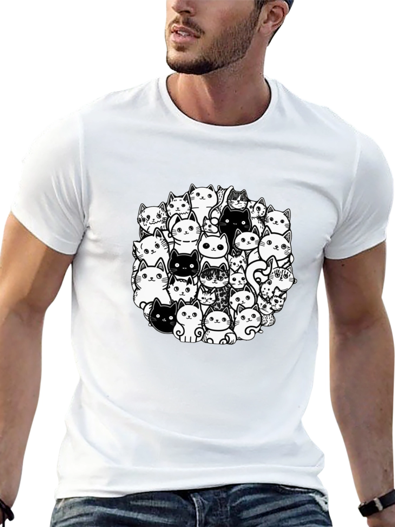 Cat Lover T-Shirt: Whimsical Feline Design