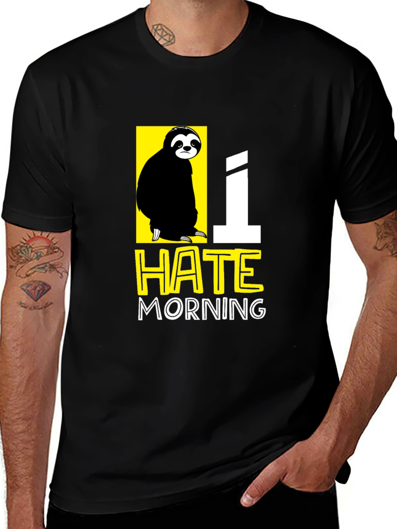 I Hate Morning Sloth Graphic T-Shirt