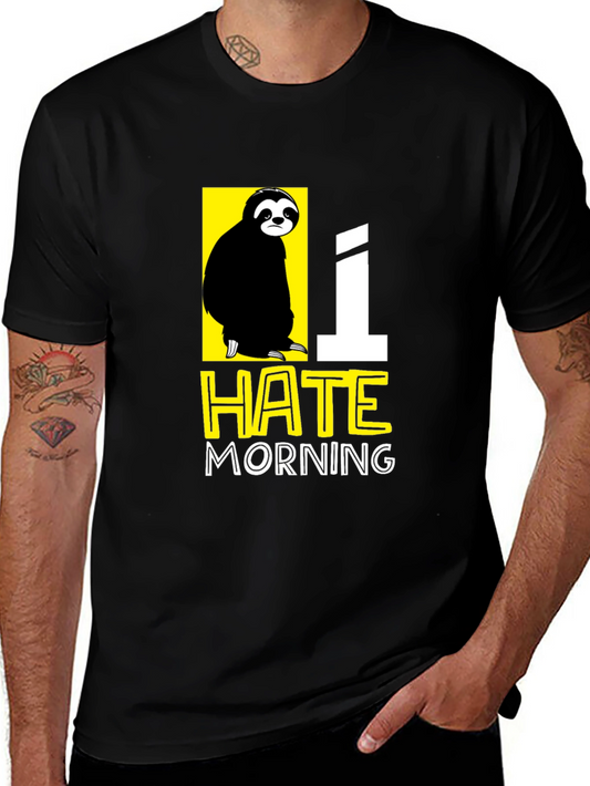 I Hate Morning Sloth Graphic T-Shirt