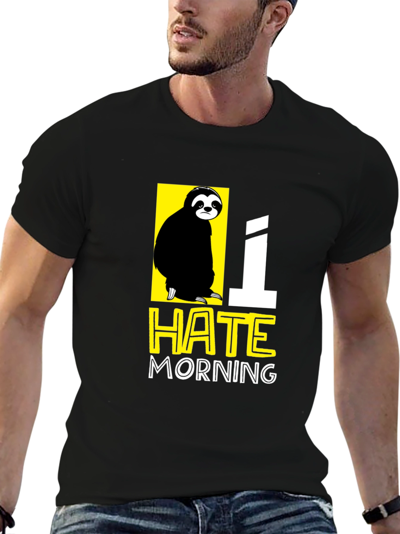 I Hate Morning Sloth Graphic T-Shirt