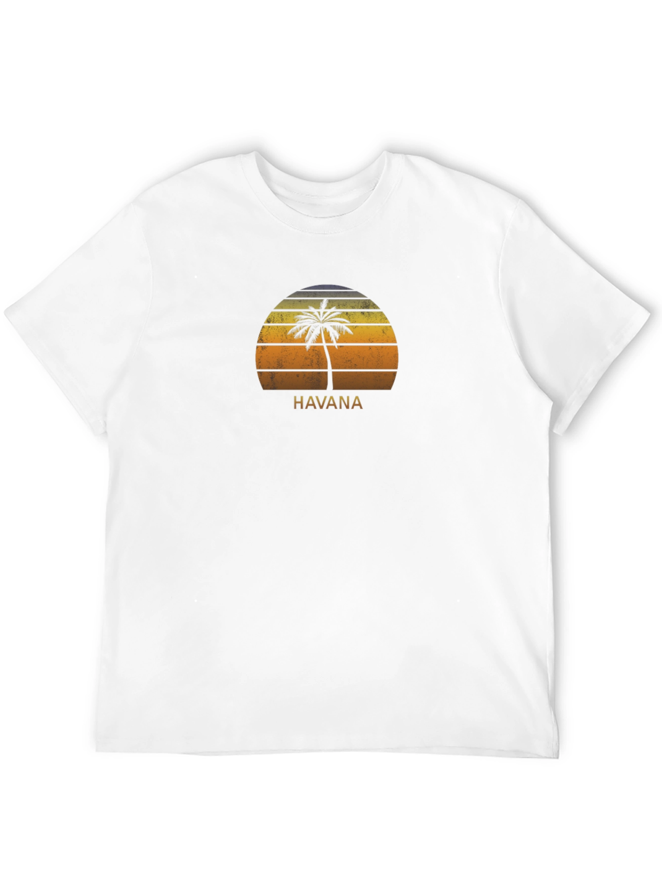 Havana Palm Tree Graphic Tee - Retro Sunset Design