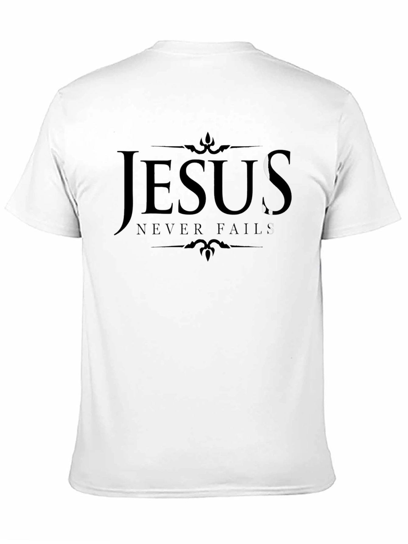 Jesus Never Fails Black Graphic Tee