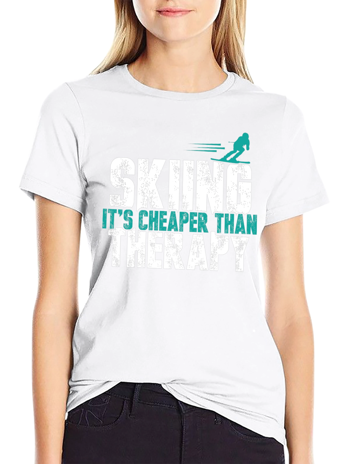 Skiing is Cheaper Than Therapy Graphic Tee
