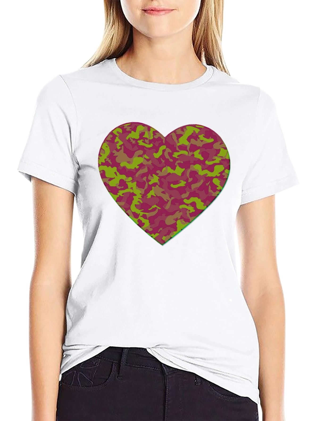 Camo Heart Graphic Tee - Stylish Casual Wear