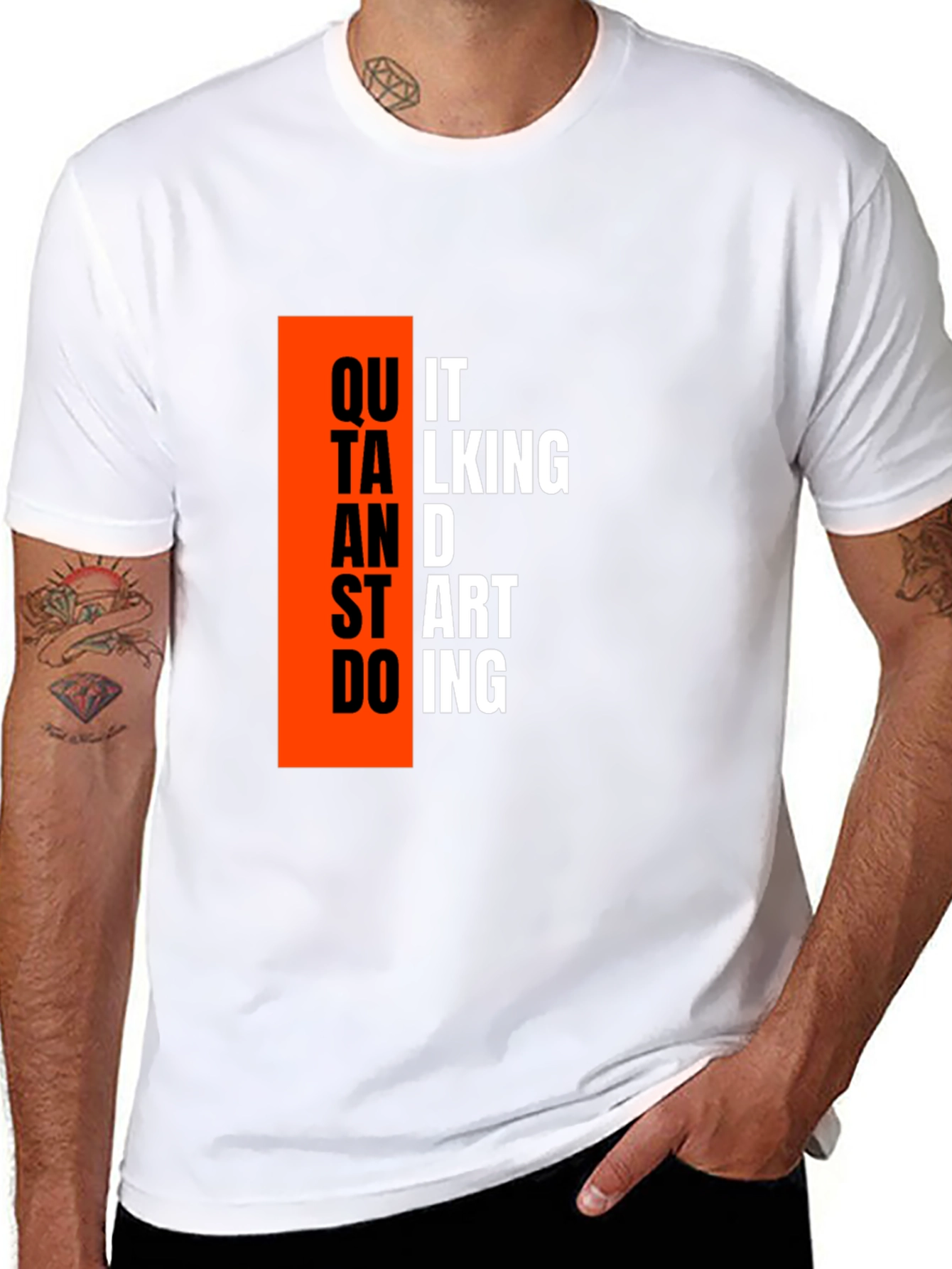 Motivational Quit Talking Black T-Shirt