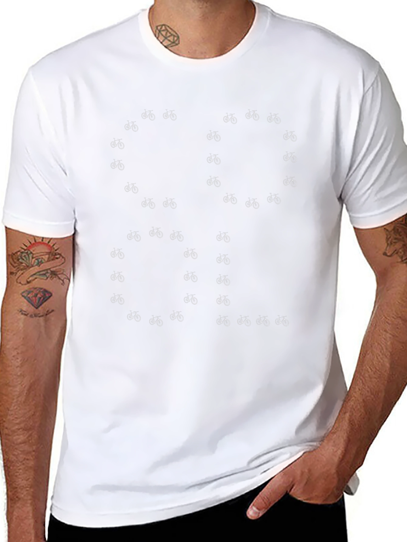 Bicycle Pattern Tee - Cycling Passion T-Shirt