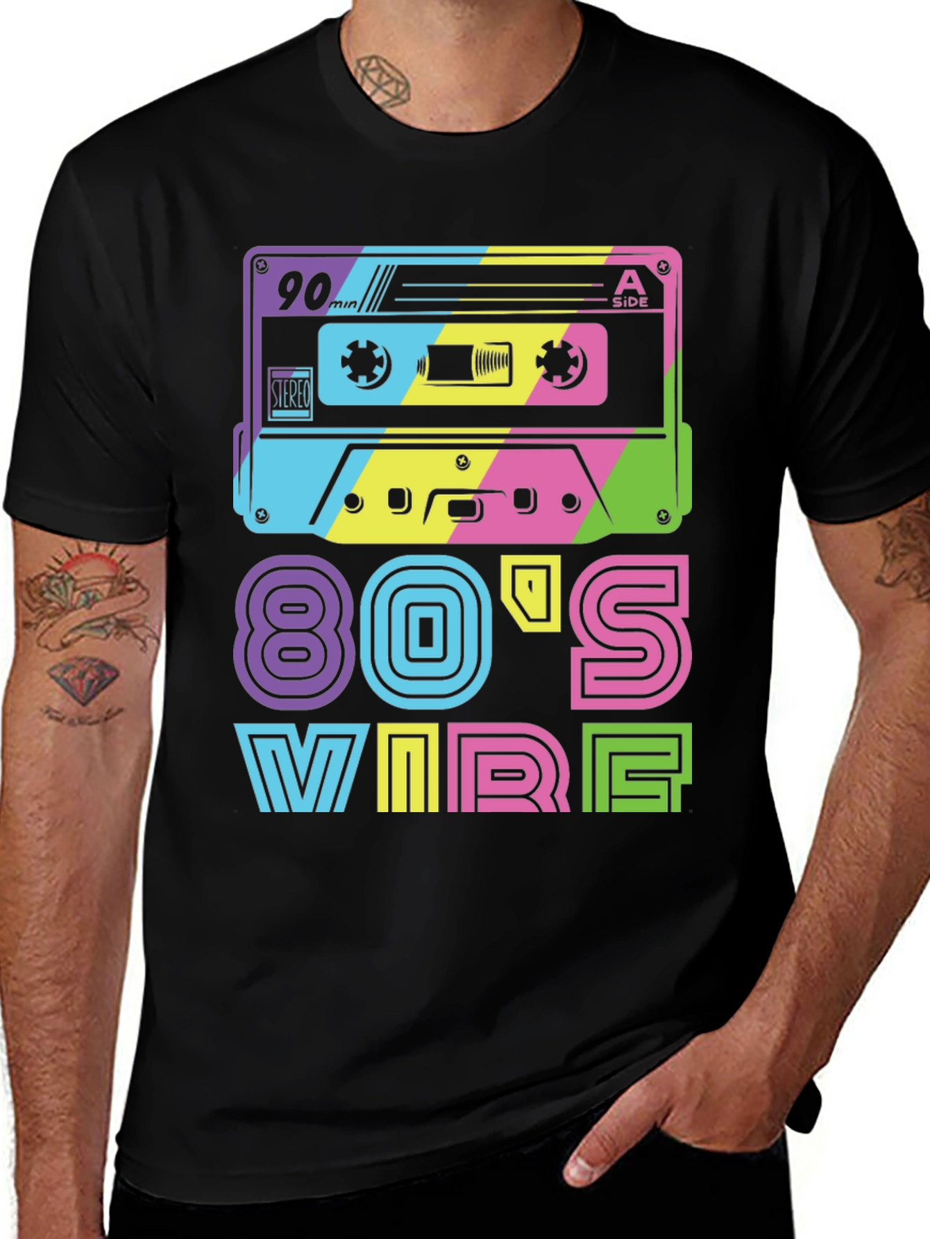 Retro 80s Vibes T-Shirt - Cassette Design