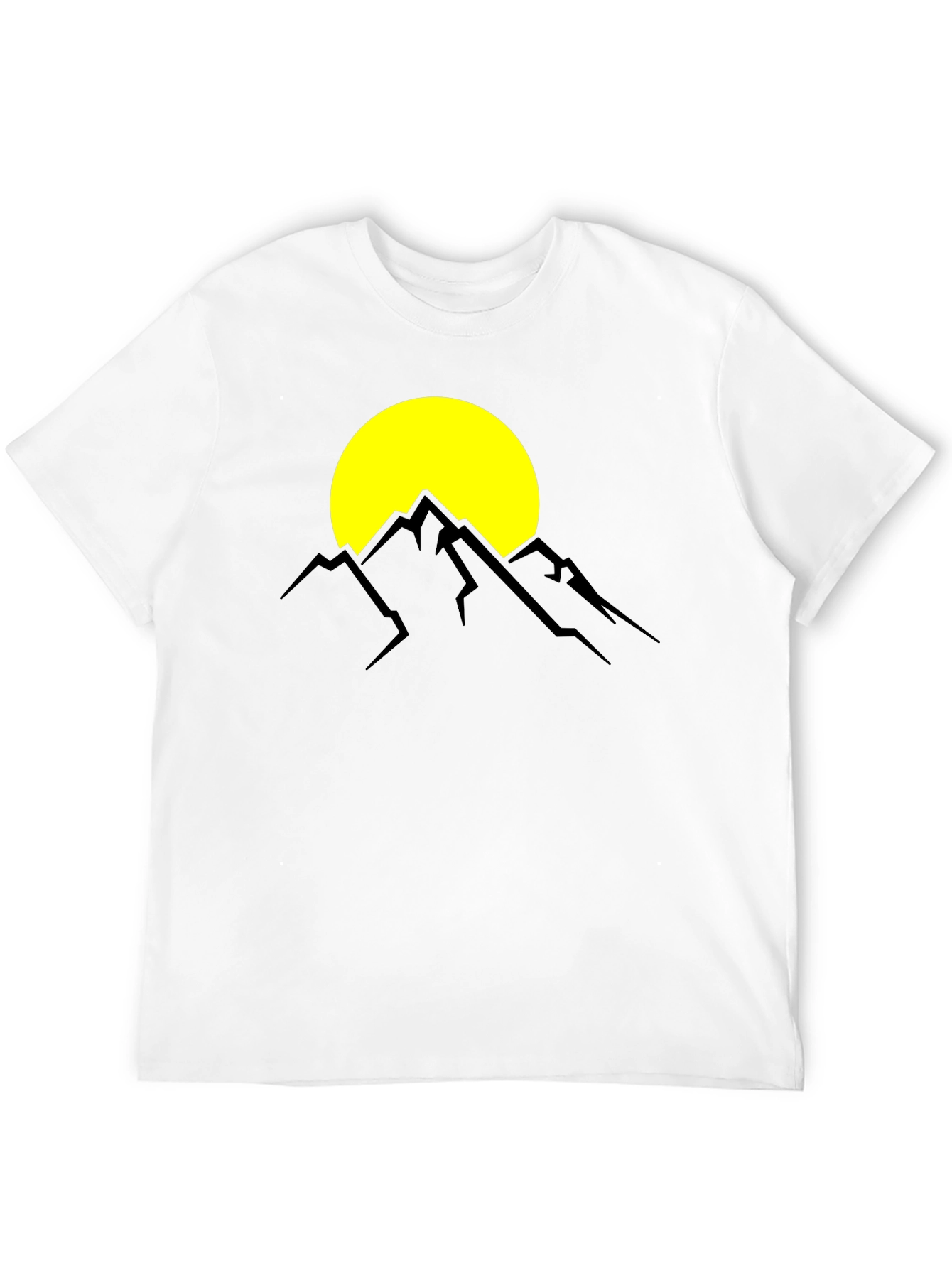 Mountain Sunset Graphic Tee - Black Cotton T-Shirt
