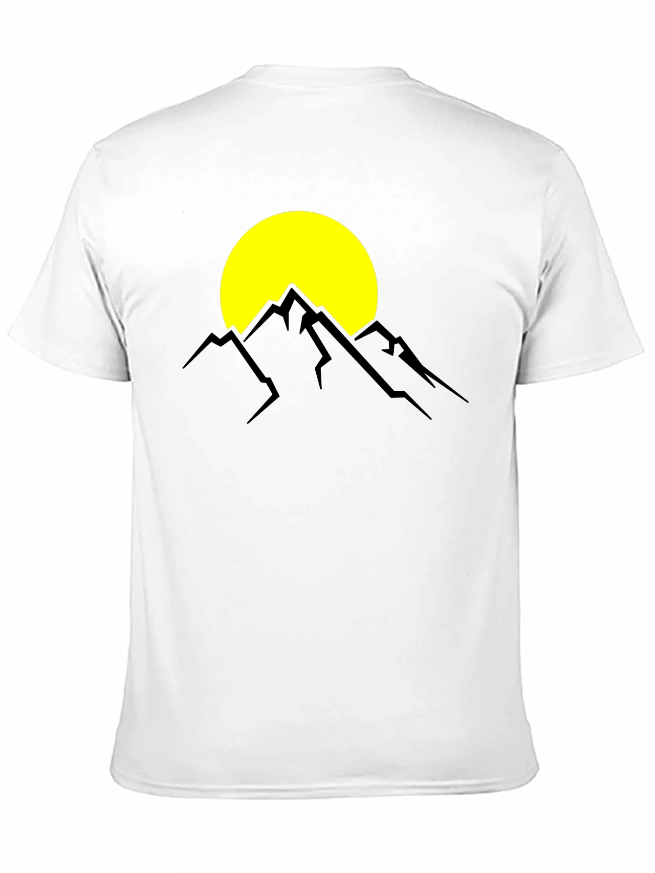 Mountain Sunset Graphic Tee - Black Cotton T-Shirt