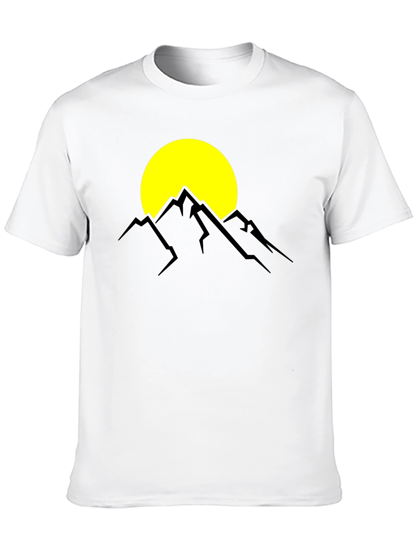 Mountain Sunset Graphic Tee - Black Cotton T-Shirt