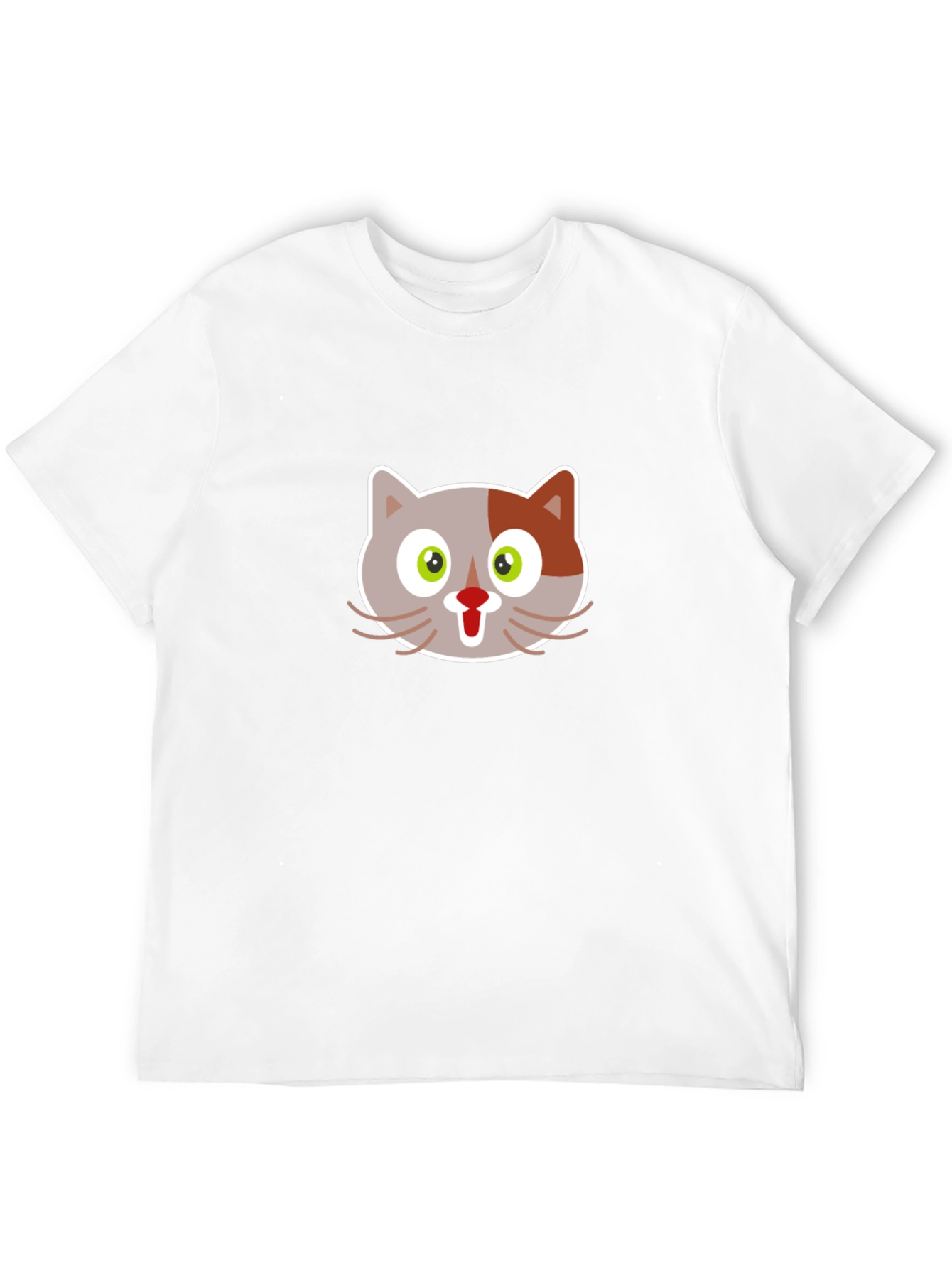 Cartoon Cat Graphic Tee - Black