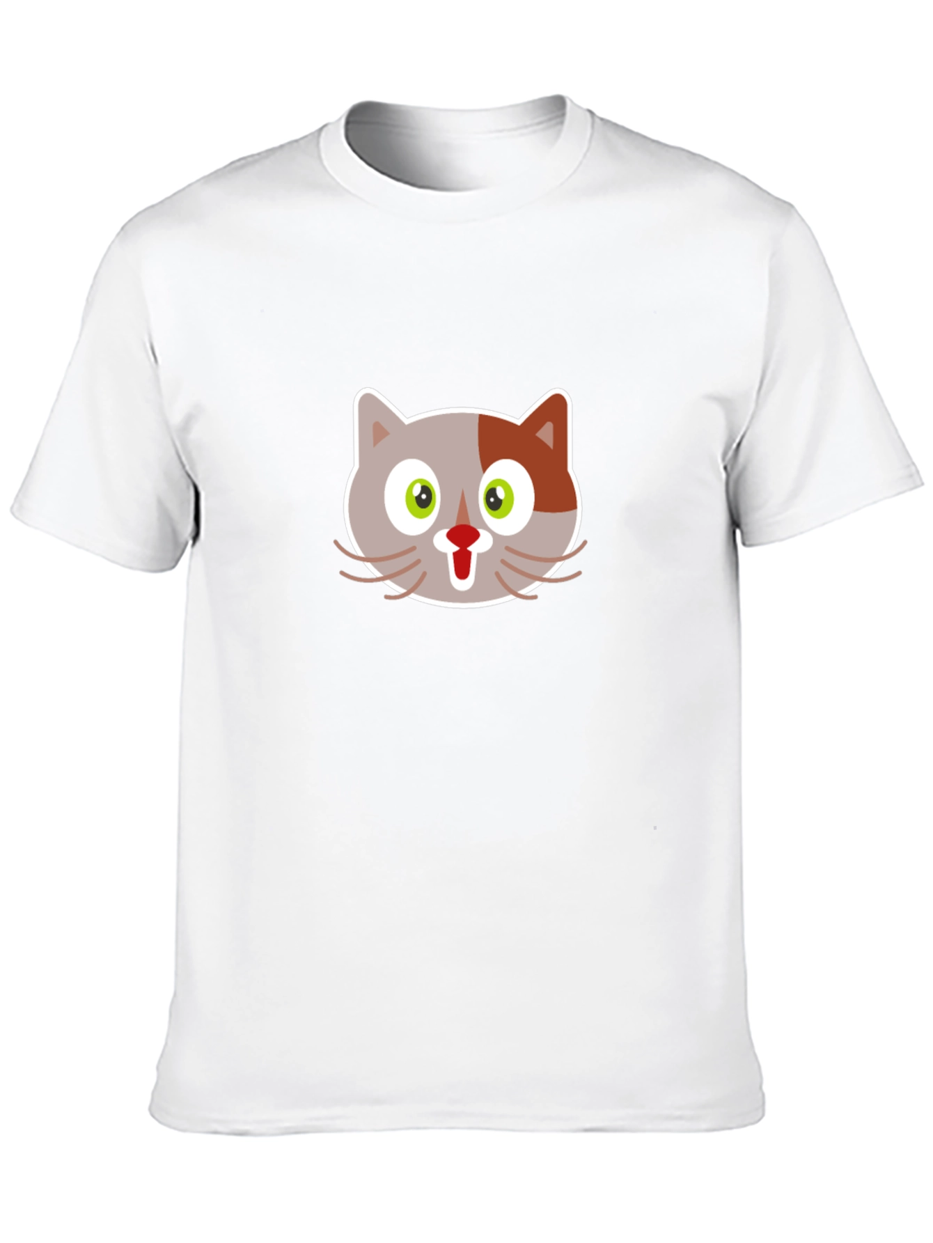 Cartoon Cat Graphic Tee - Black