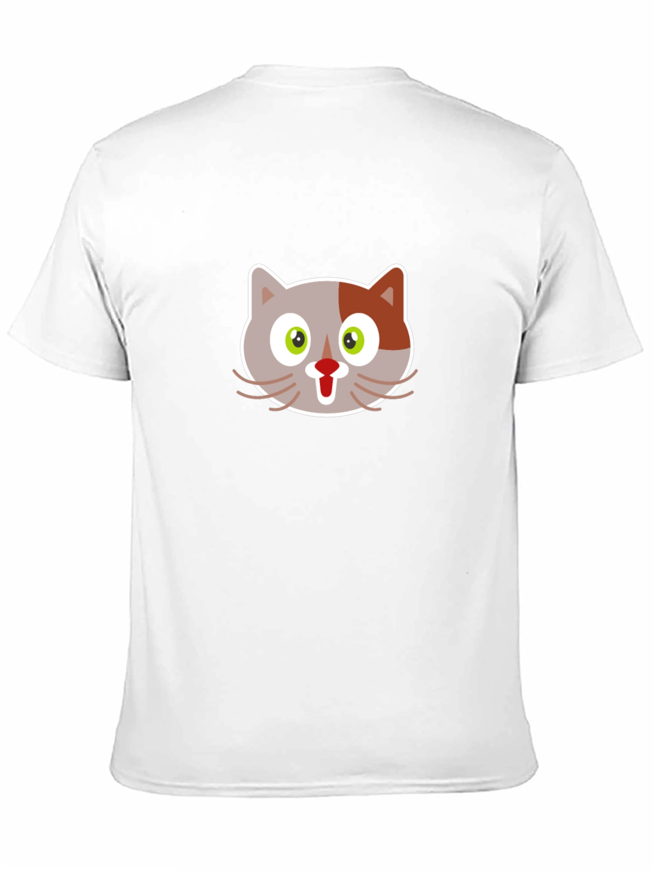 Cartoon Cat Graphic Tee - Black