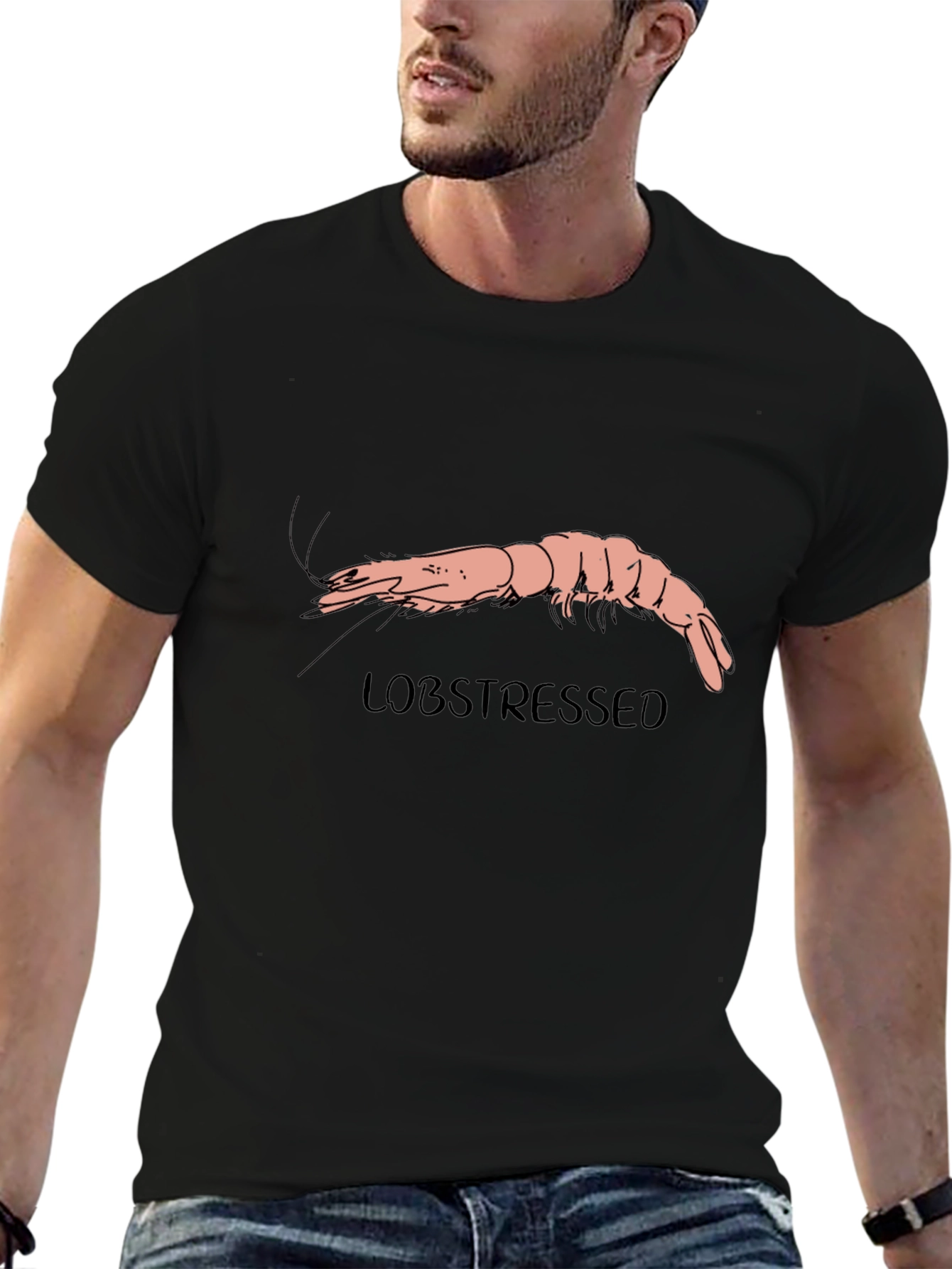 Lobstressed Funny Shrimp Graphic Tee