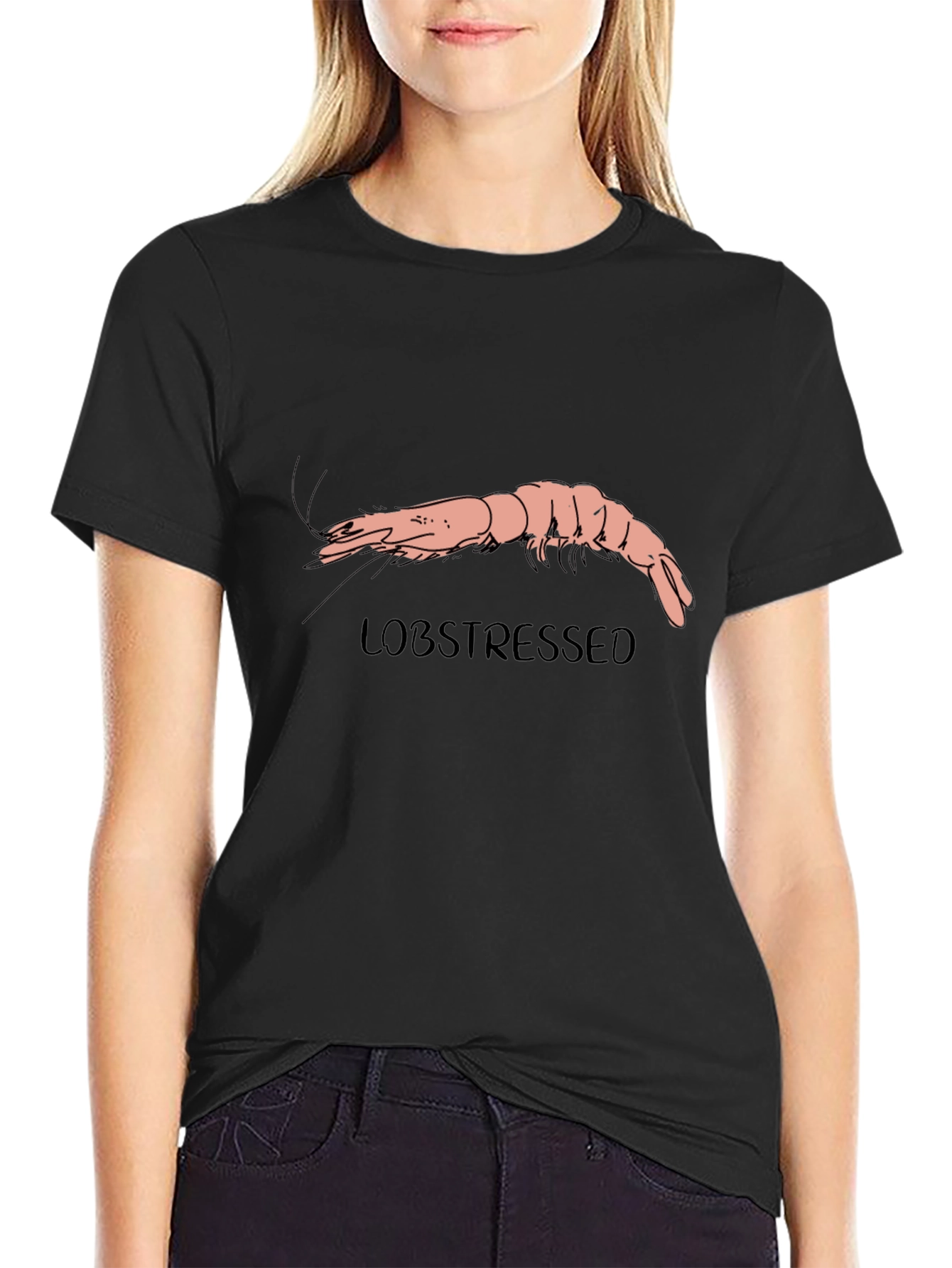 Lobstressed Funny Shrimp Graphic Tee
