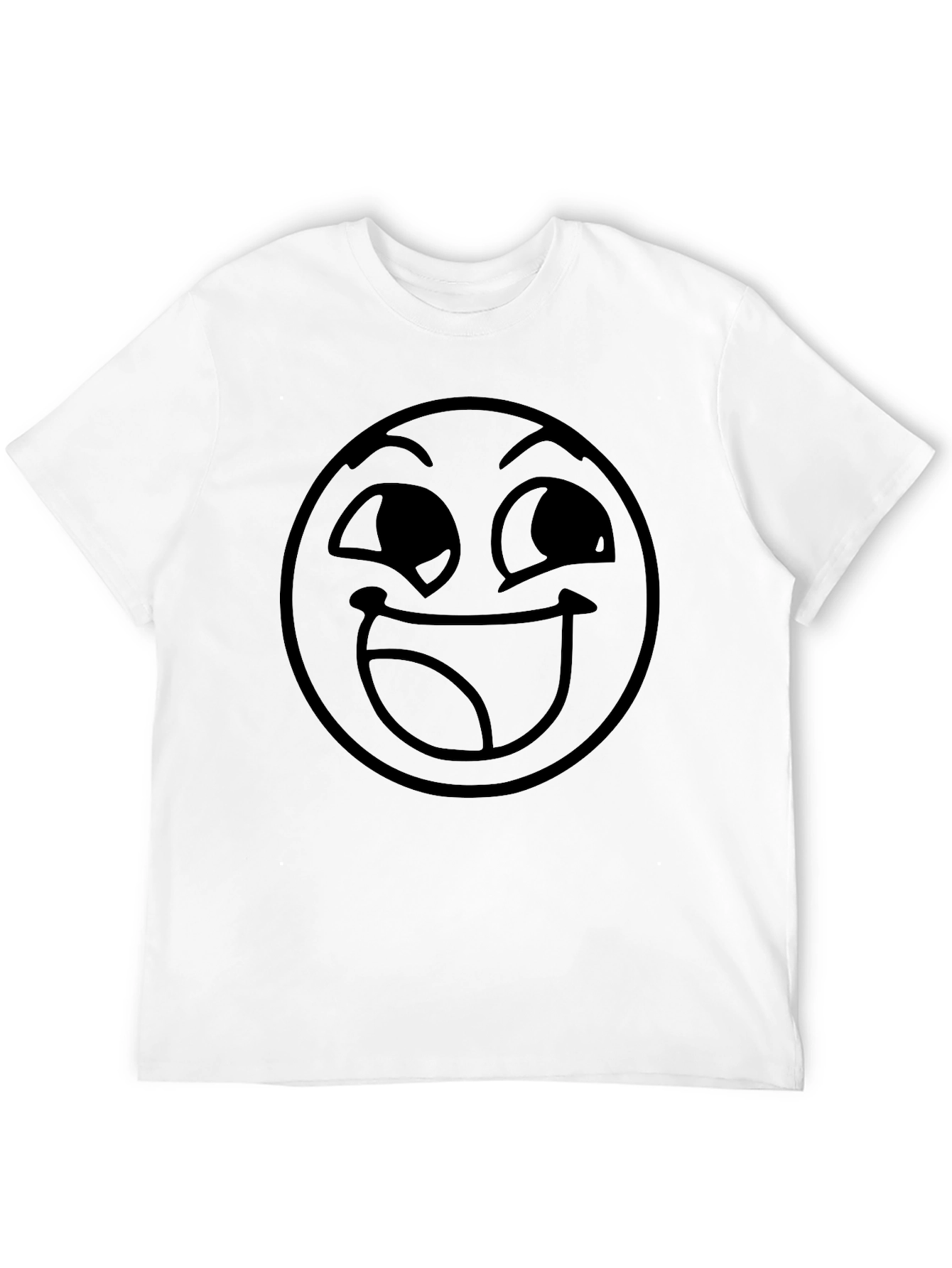 Smirking Face Black T-Shirt - Expressive Graphic Tee