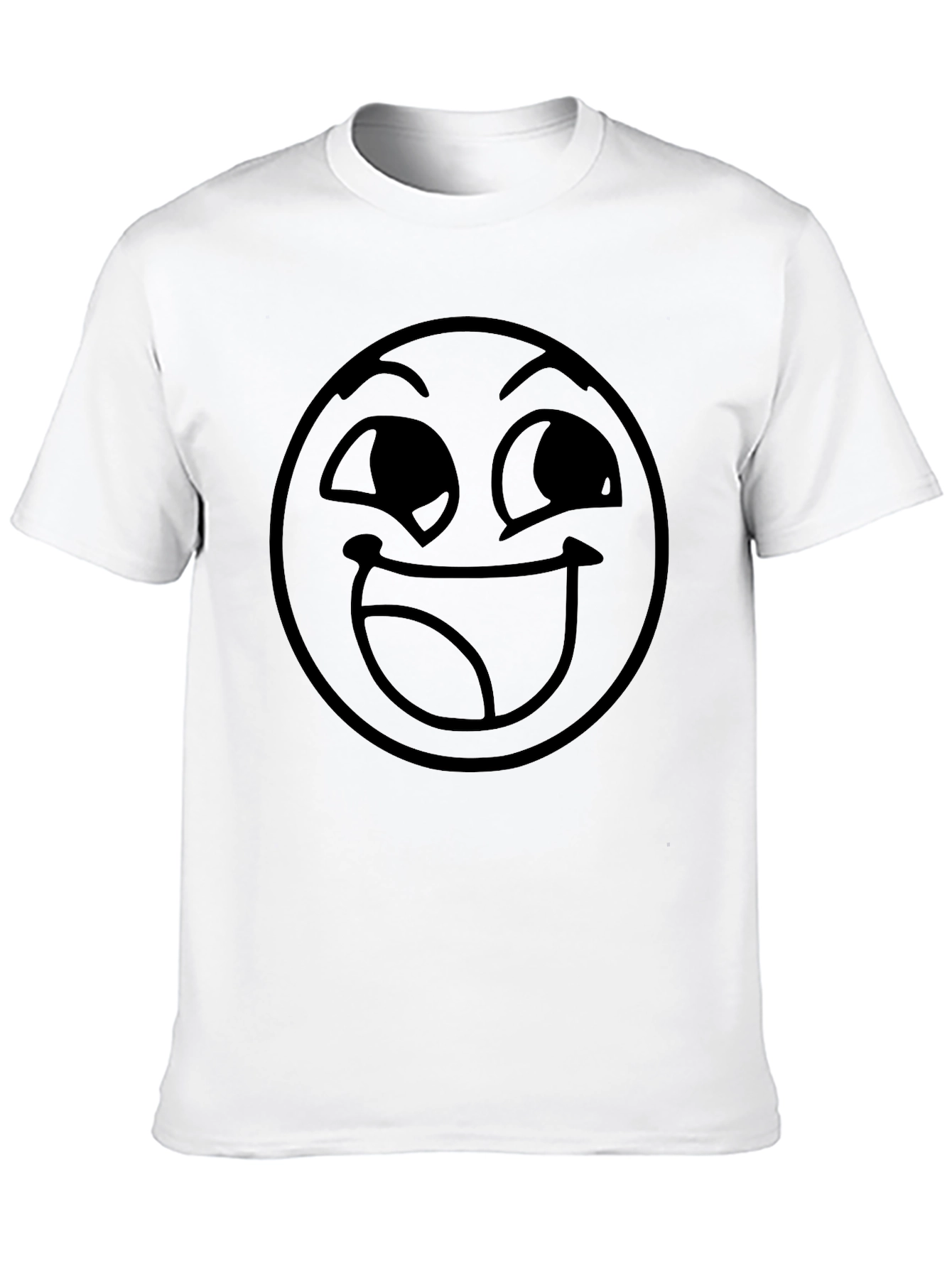 Smirking Face Black T-Shirt - Expressive Graphic Tee