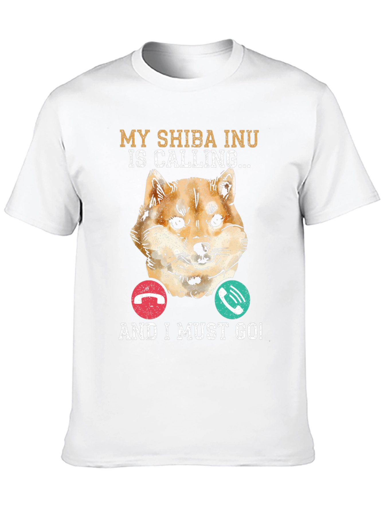 My Shiba Inu is Calling Black T-Shirt