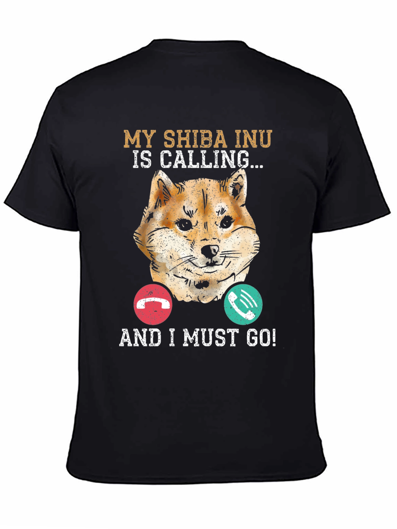 My Shiba Inu is Calling Black T-Shirt