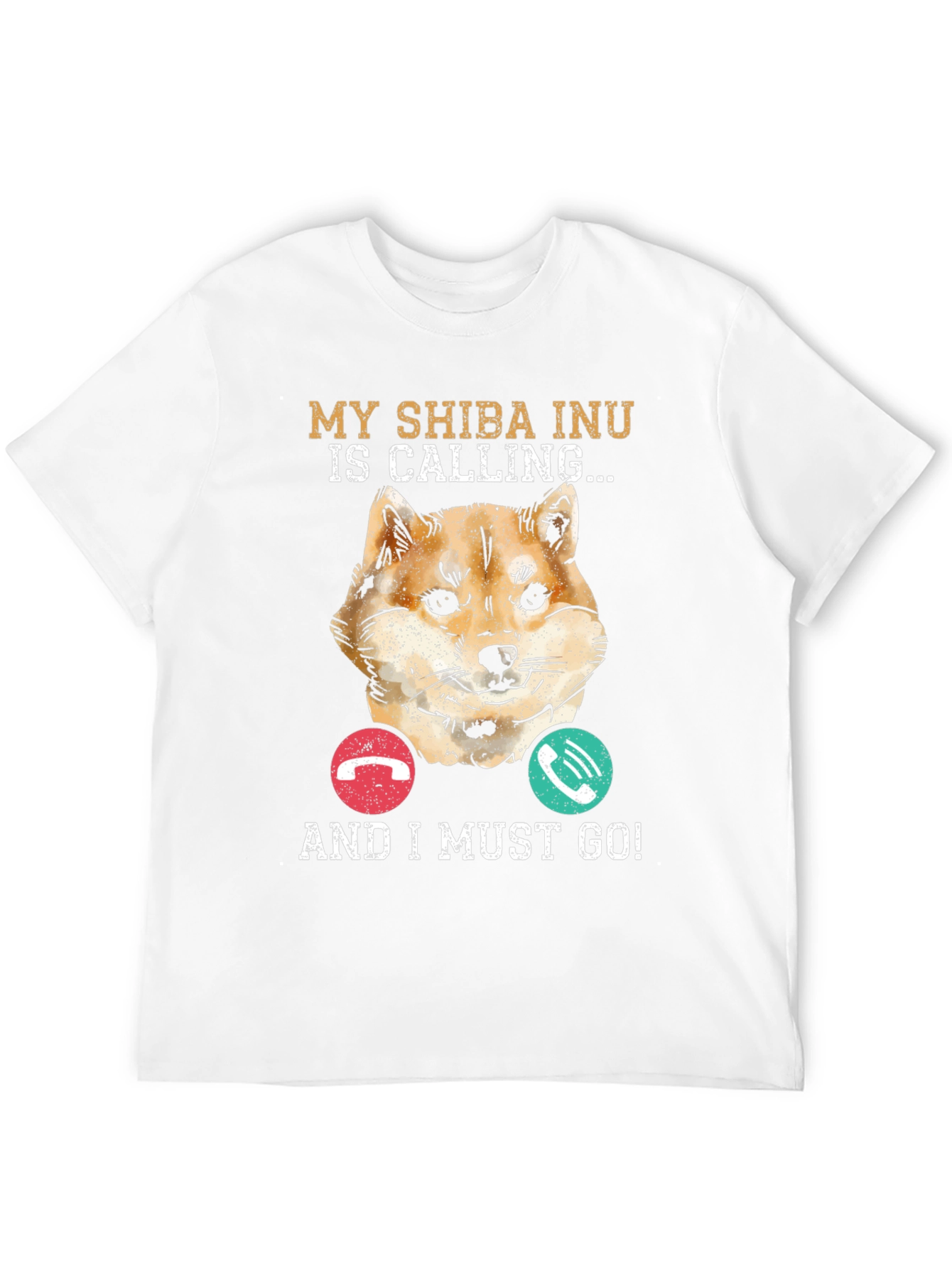 My Shiba Inu is Calling Black T-Shirt