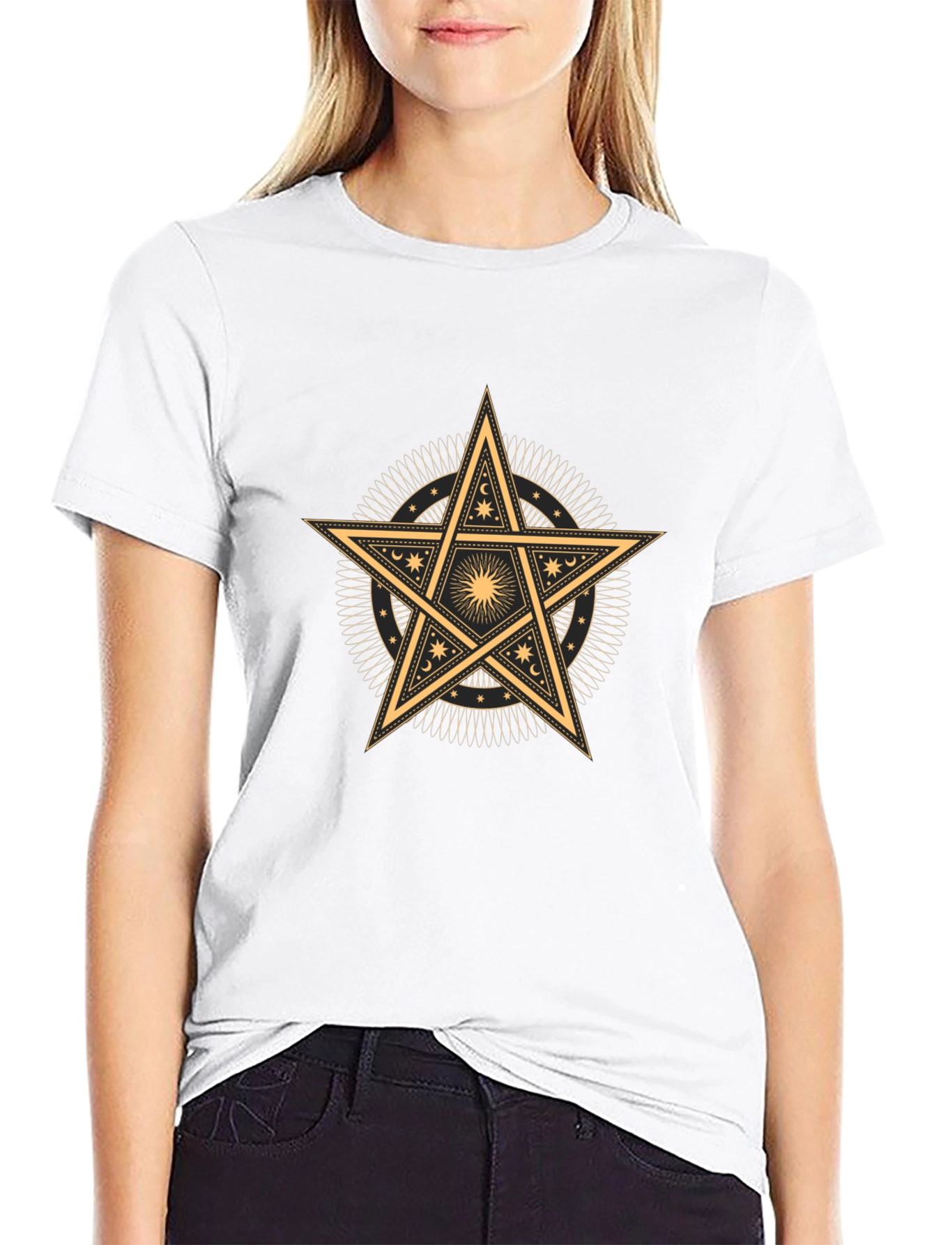 Occult Star Graphic Tee - Black Cotton Blend