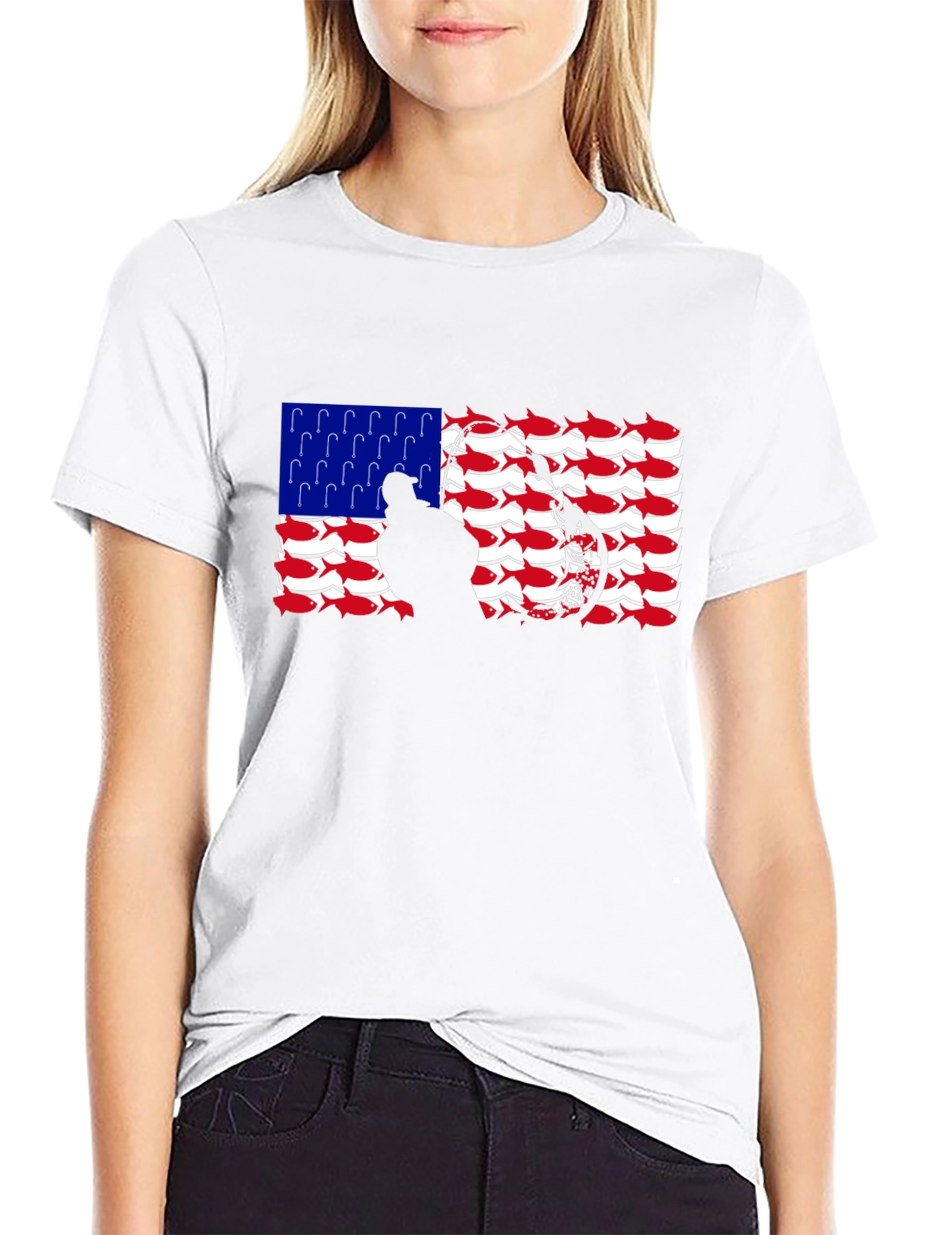 Patriotic Fishing Hook T-Shirt