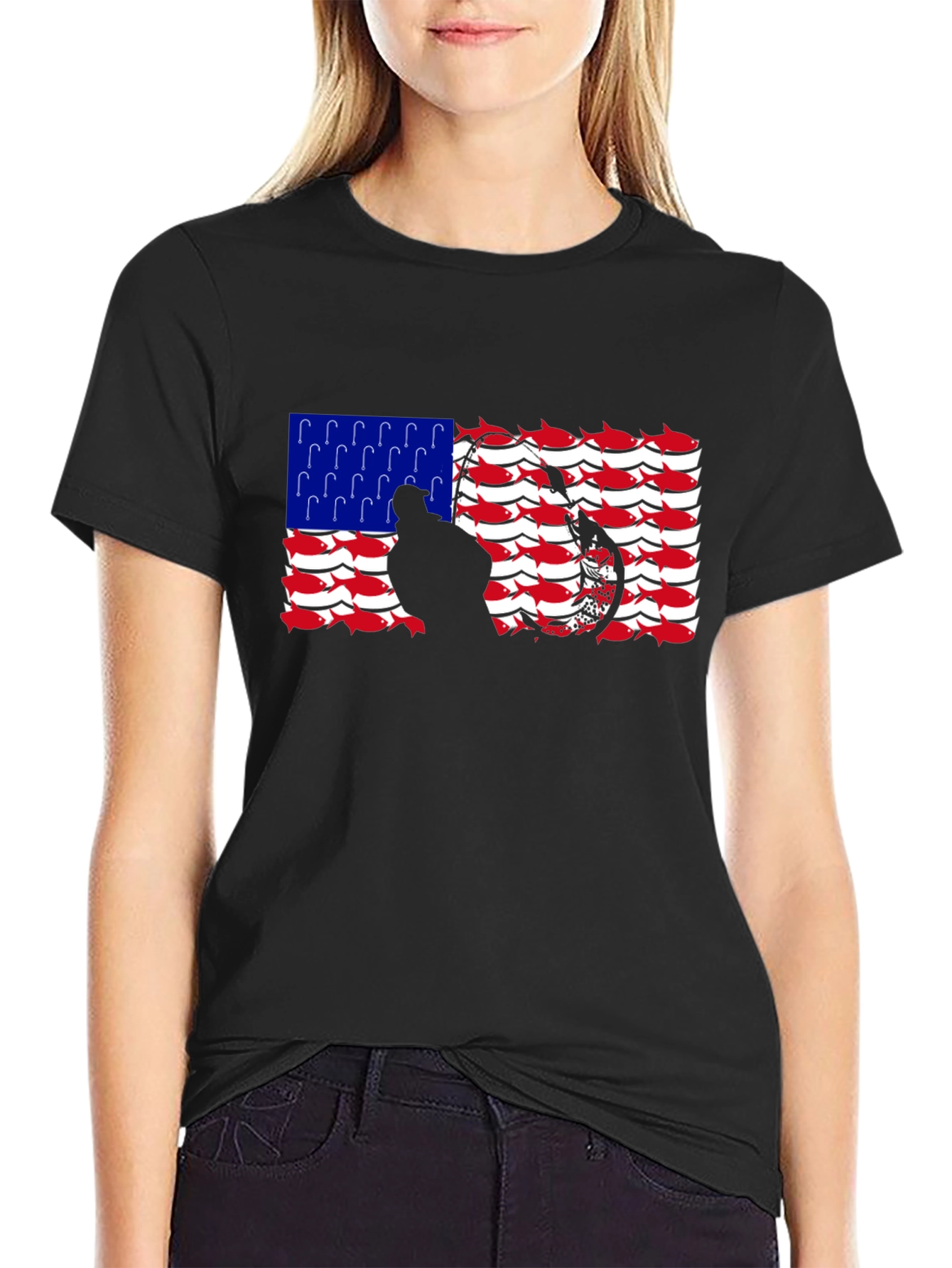 Patriotic Fishing Hook T-Shirt