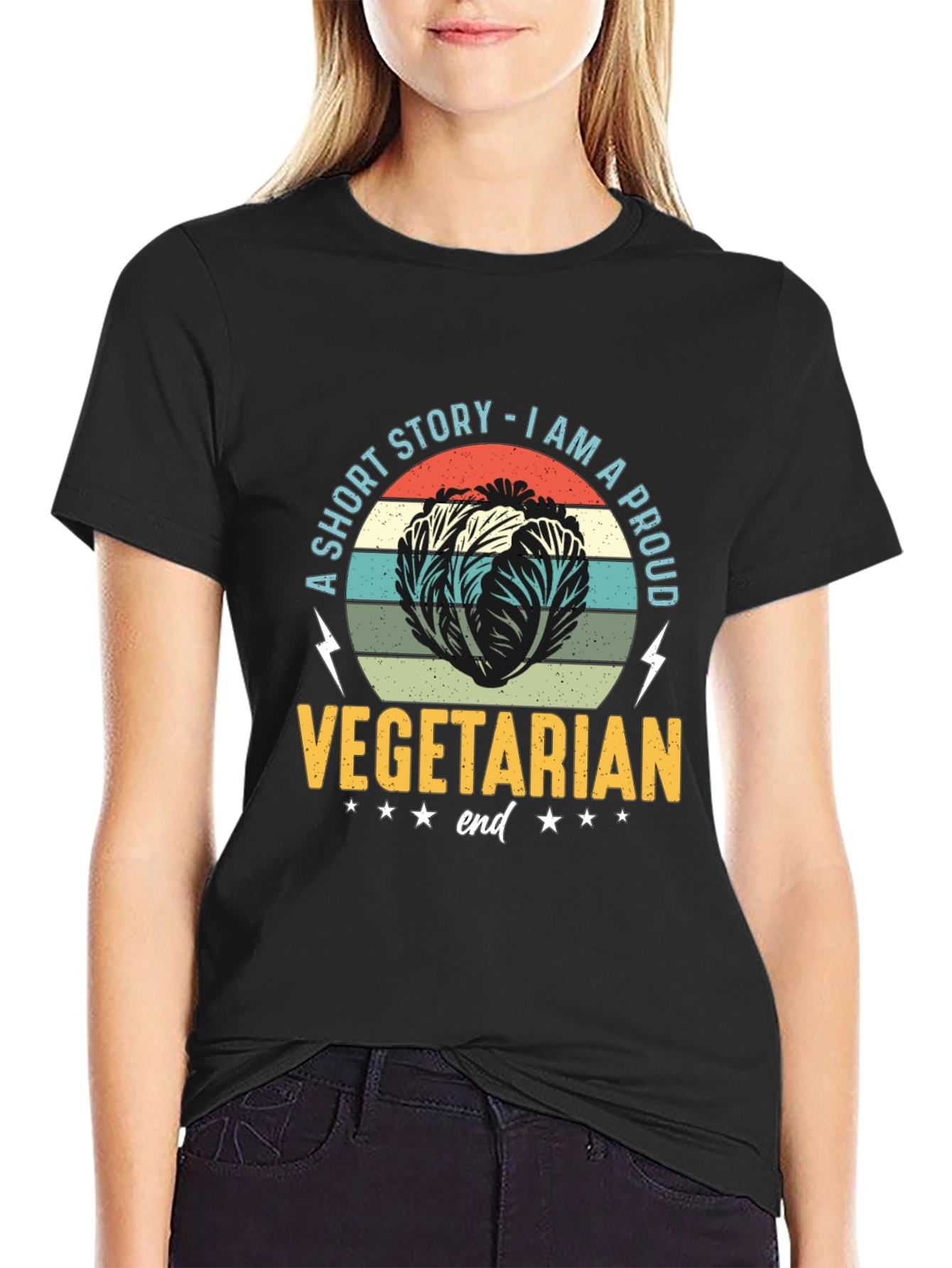 Proud Vegetarian T-Shirt - Cabbage Design