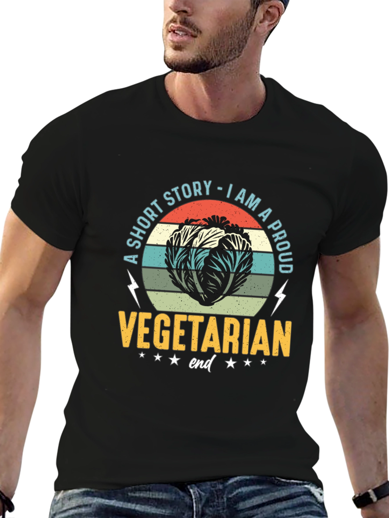 Proud Vegetarian T-Shirt - Cabbage Design