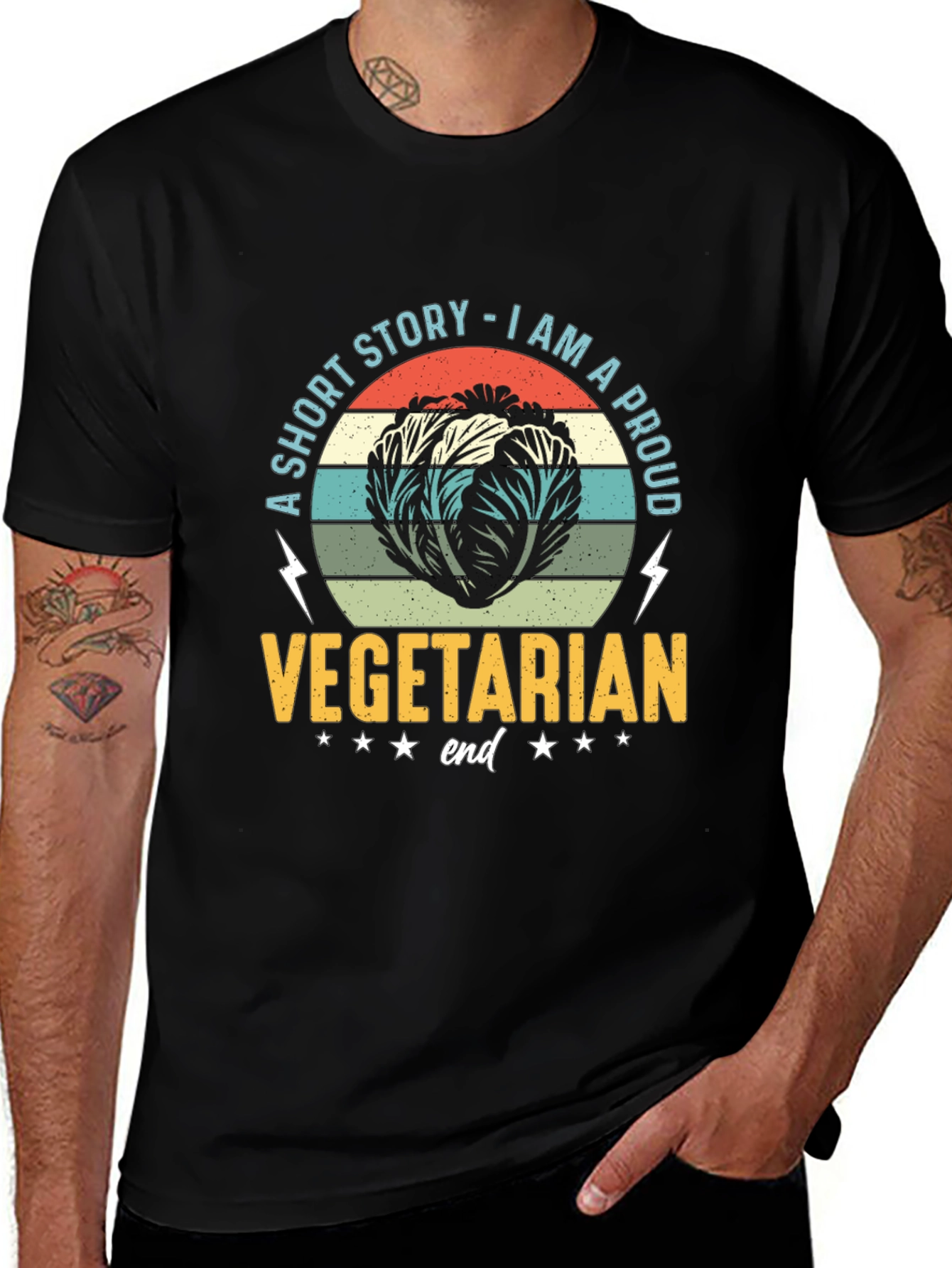 Proud Vegetarian T-Shirt - Cabbage Design