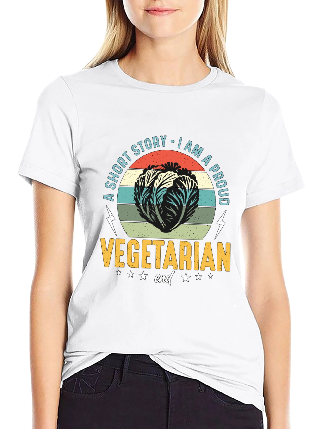 Proud Vegetarian T-Shirt - Cabbage Design