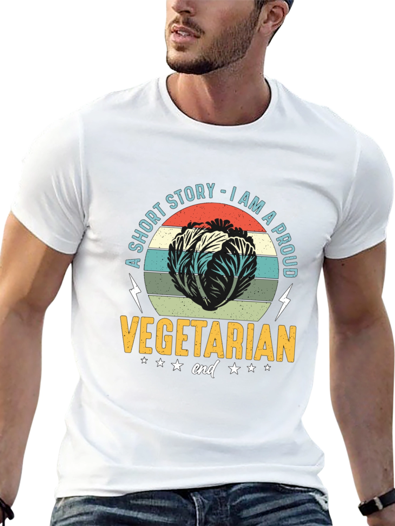 Proud Vegetarian T-Shirt - Cabbage Design