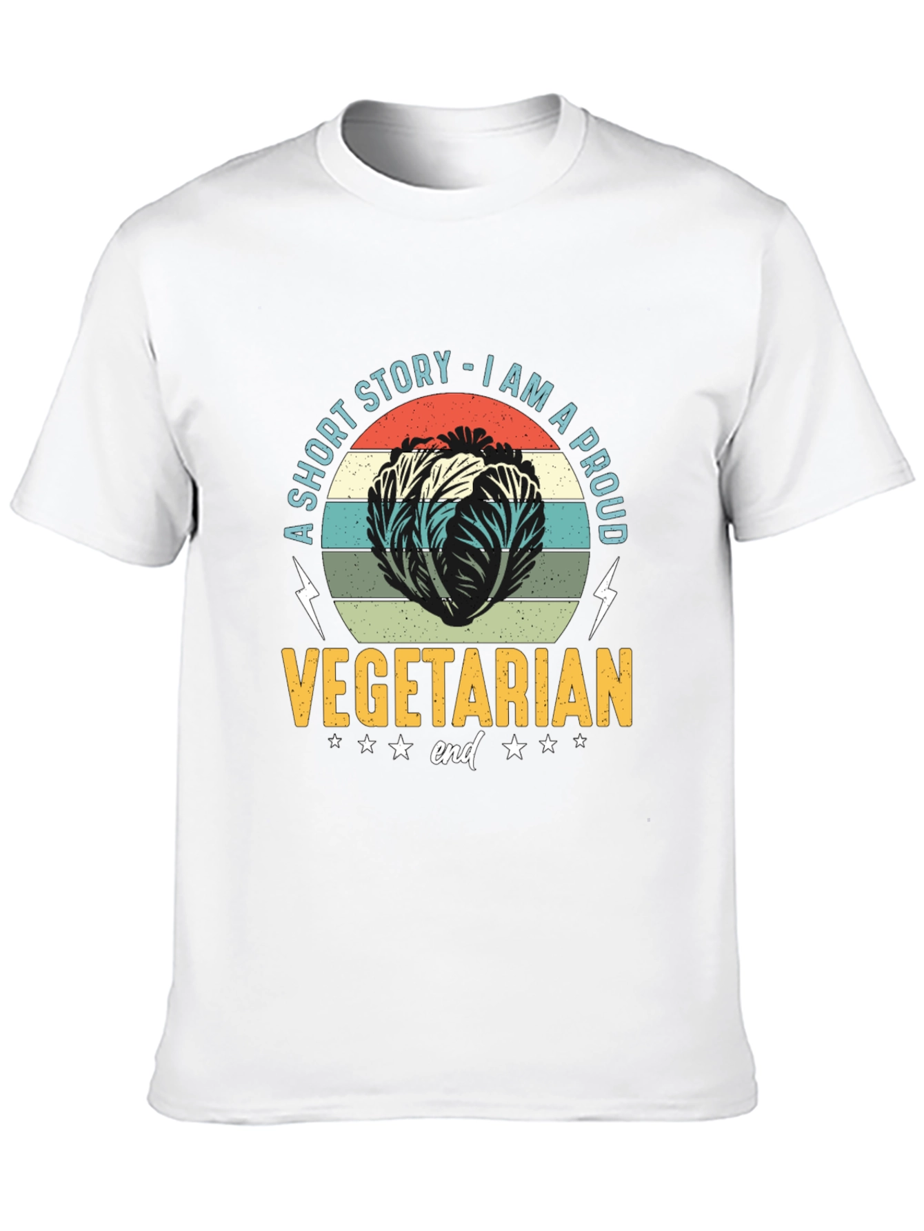 Proud Vegetarian T-Shirt - Cabbage Design