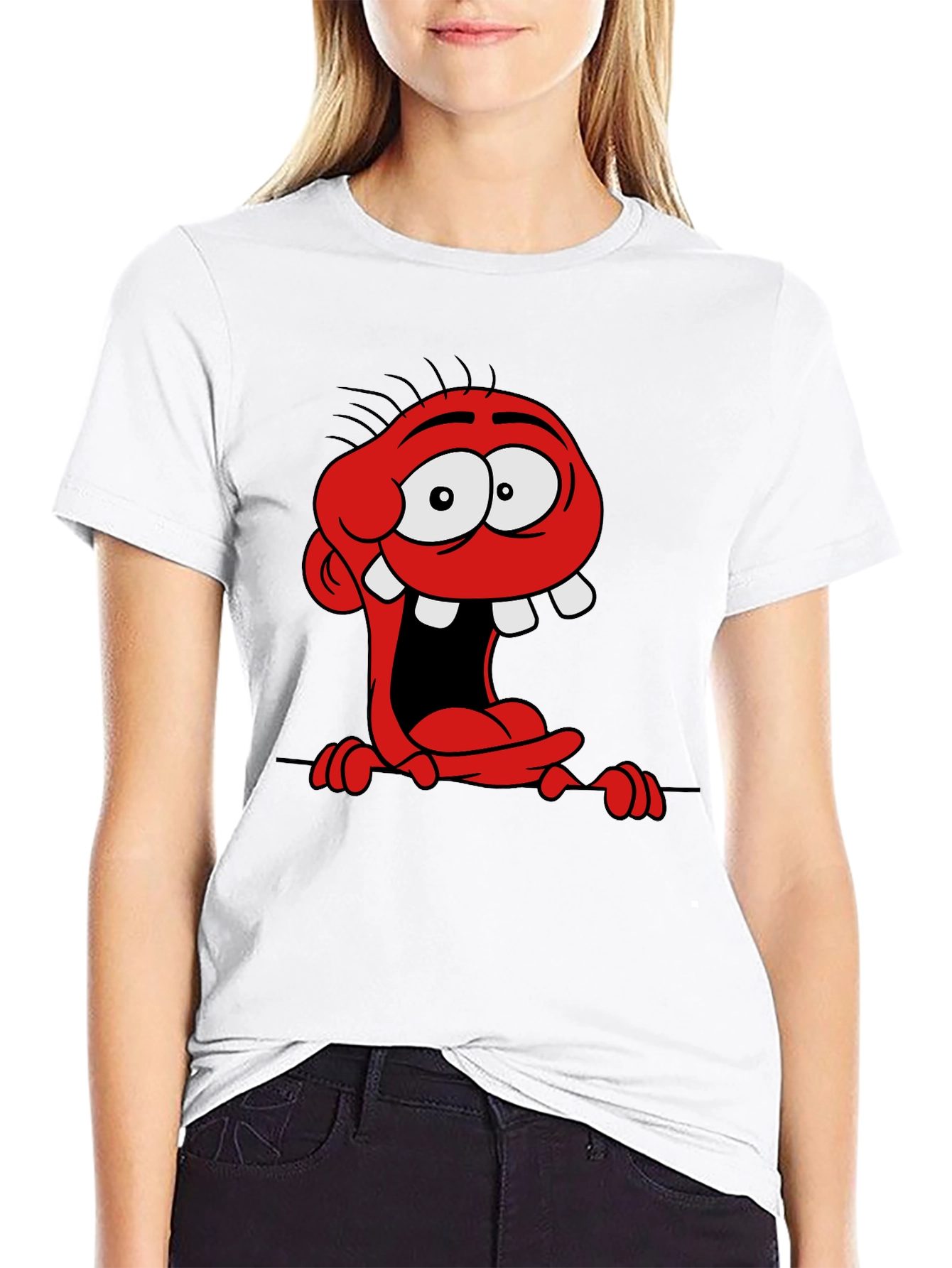 Red Monster Graphic Print T-Shirt