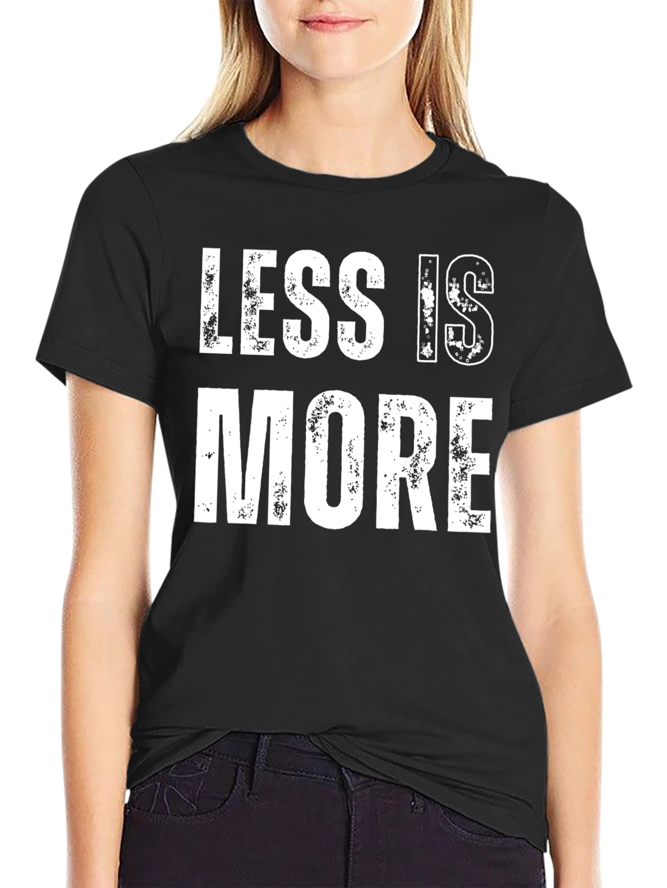 Less is More Graphic Print Black T-Shirt