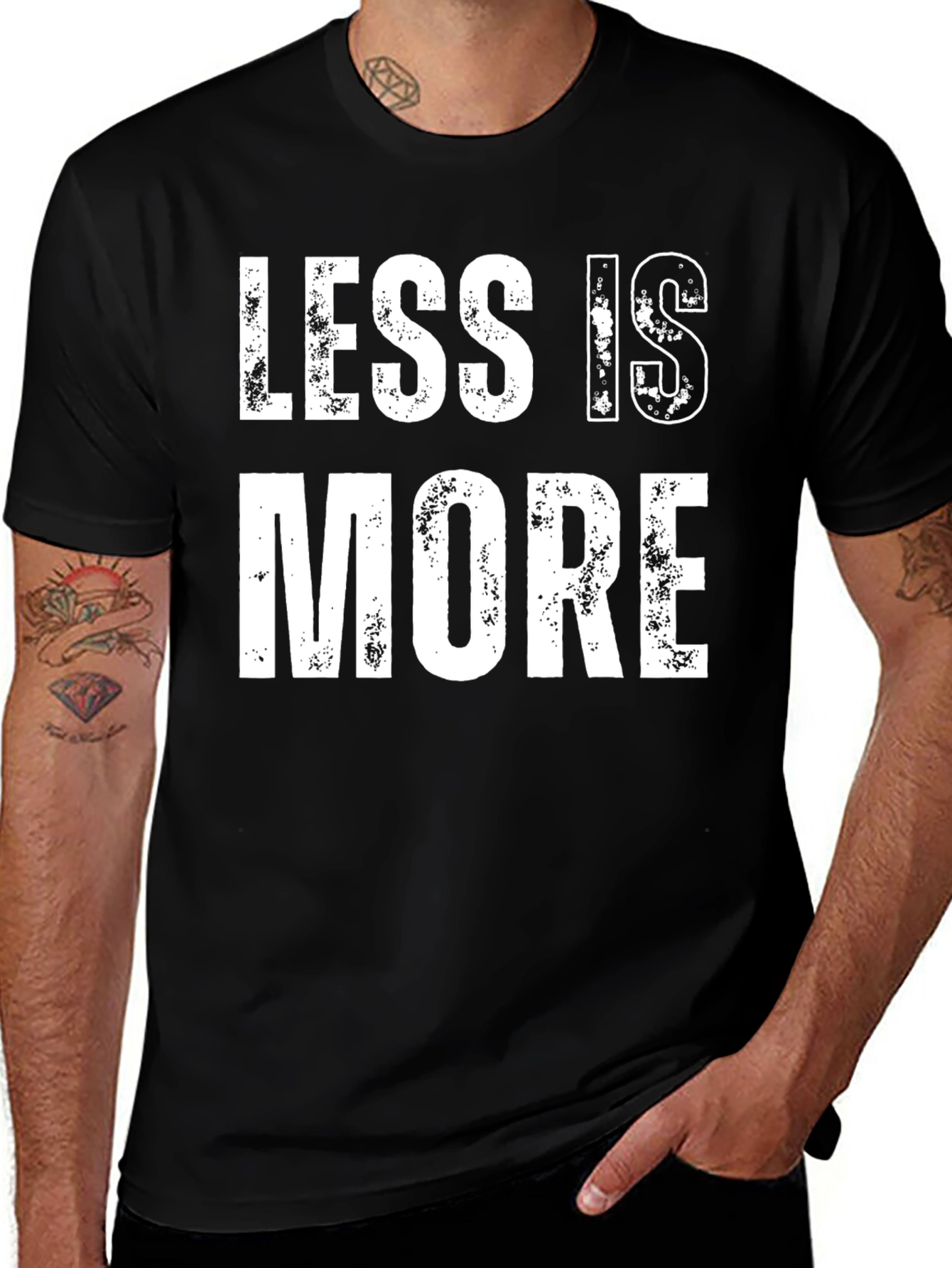 Less is More Graphic Print Black T-Shirt