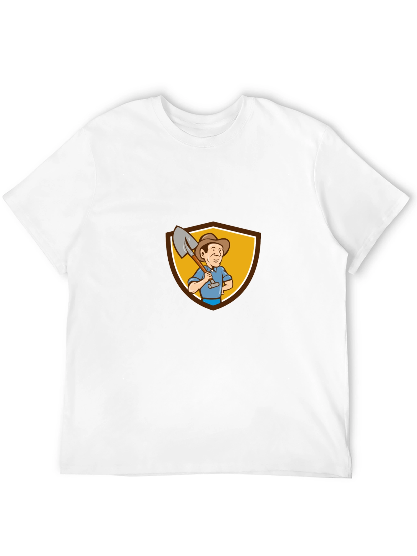 Gardener Cartoon Graphic Tee - Black Cotton T-Shirt