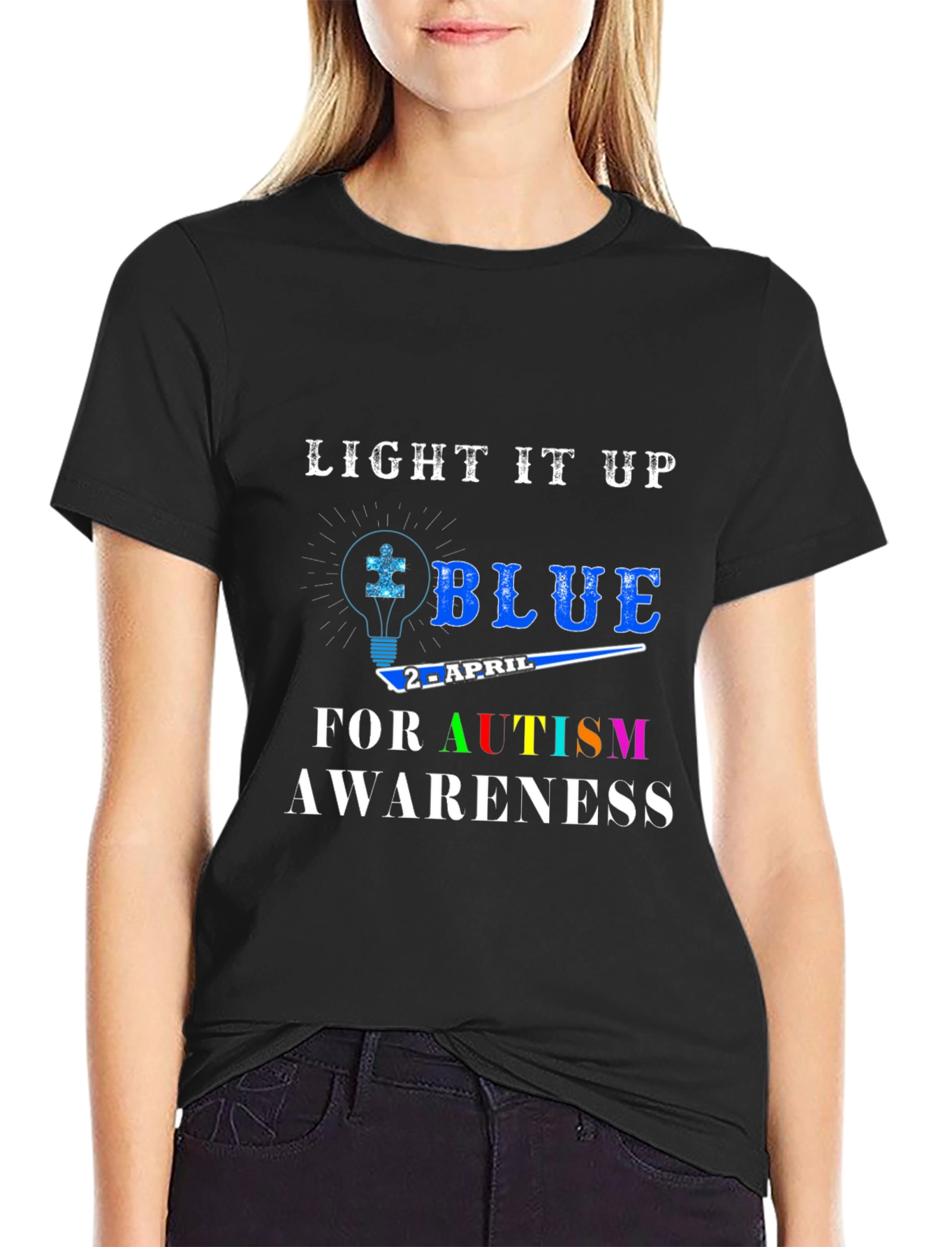 Autism Awareness T-Shirt - Light It Up Blue