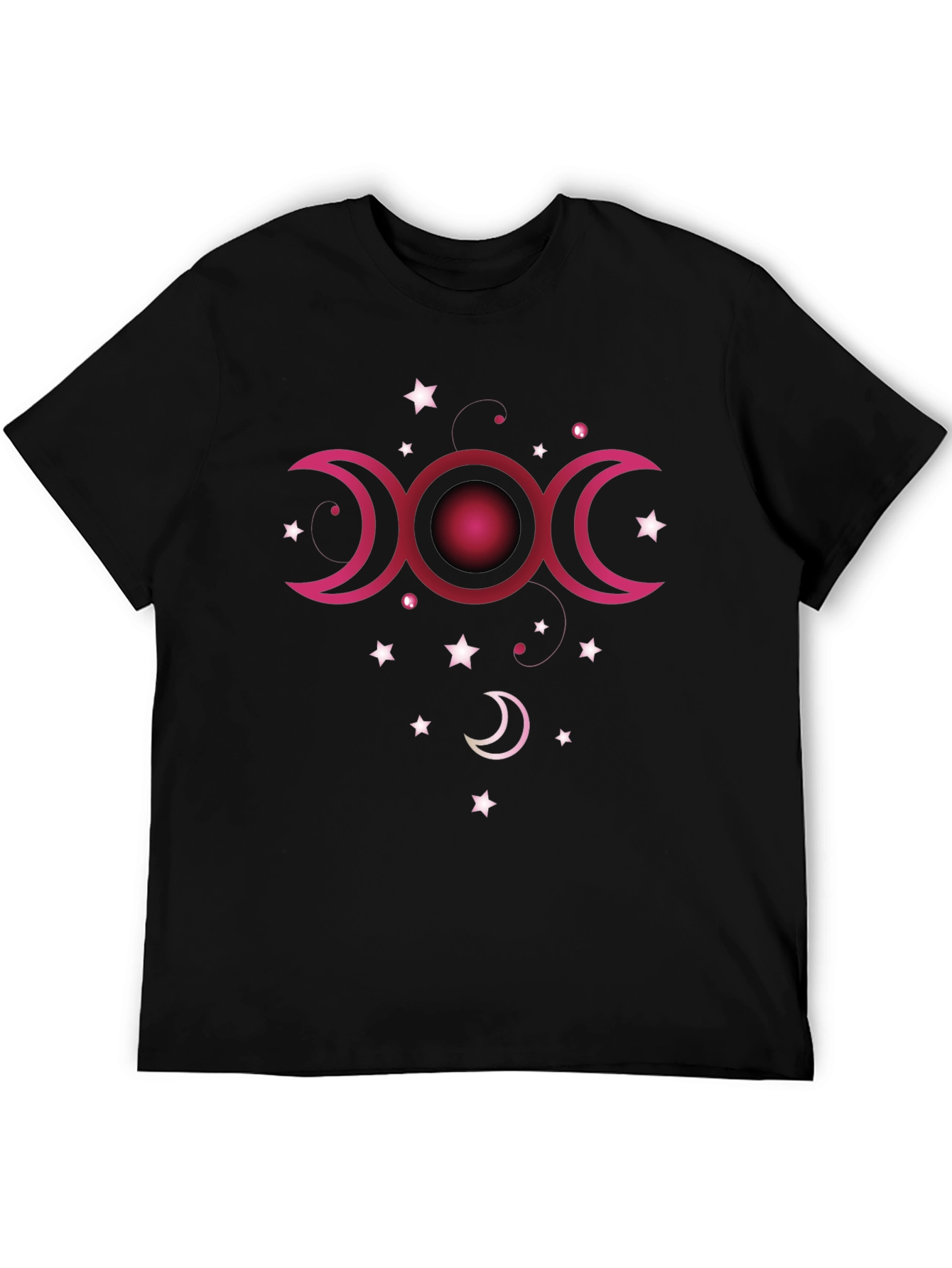 Triple Moon Goddess Black T-Shirt