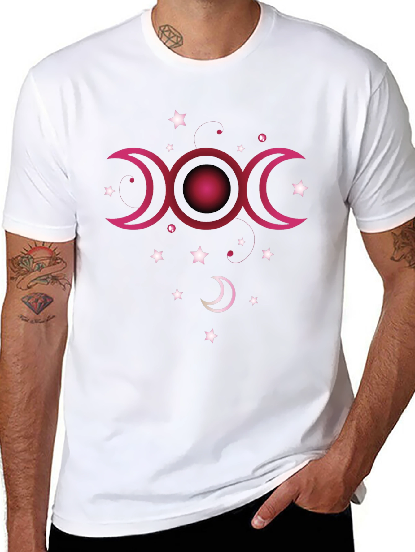 Triple Moon Goddess Black T-Shirt